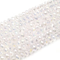 Chinese Crystal Beads | 6mm Faceted Transparent AB Coated Rondelle Shaped Crystal Beads | Purple Blue Pink