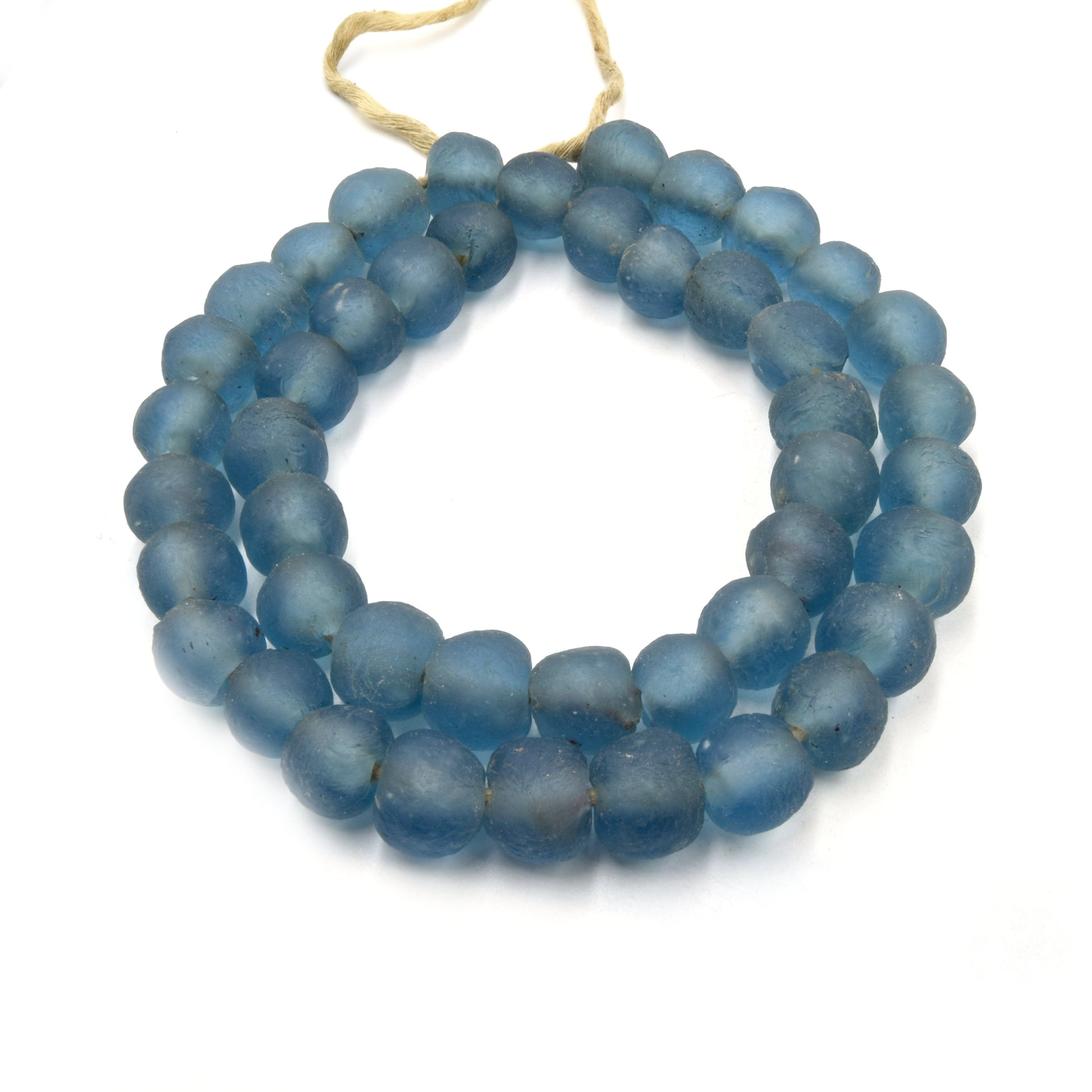 African Glass Beads | 14mm Recycled African Glass Round Rondelle Beads - Sold by Approx. 22&quot; Strand (~40 Beads)