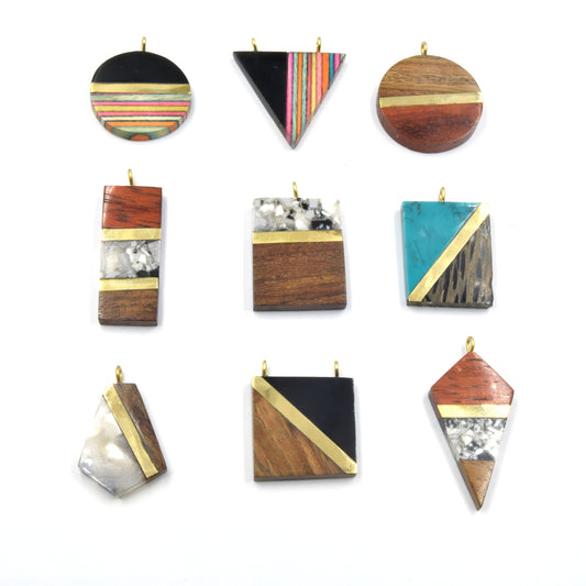 Acrylic Wood Pendants | Resin Pendants | Multiple Shapes and Sizes Available