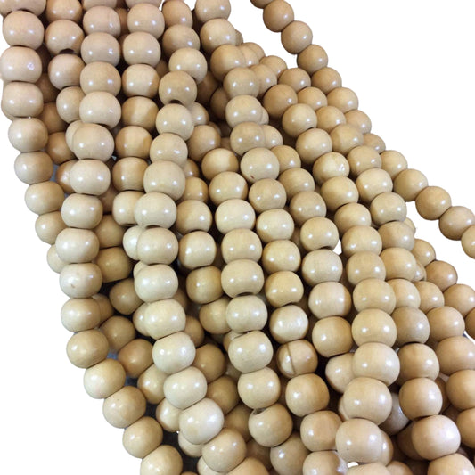 10mm Natural Undyed Light Wood Rondelle Shaped Beads with 2.5mm Holes - 15.5" Strand (Approximately 44 Beads) - Sold by the Strand