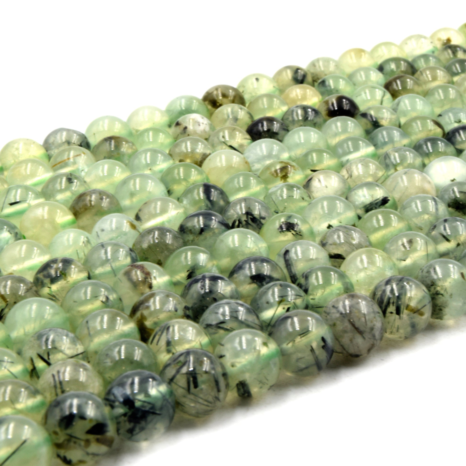 Prehnite Beads | Smooth Prehnite Round Beads | 6mm 8mm 10mm