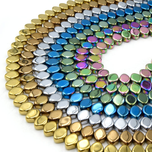 Hematite Beads | Marquise Shaped Natural Gemstone Beads - Gold Bronze Silver Blue Green Rainbow available