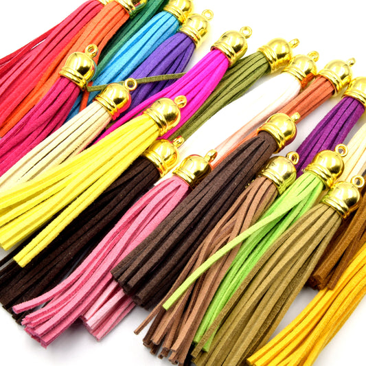 3" Faux Suede Tassel, All Colors, Orange, Blue, Brown, Yellow, Green, Pink, Purple, Sold Individually