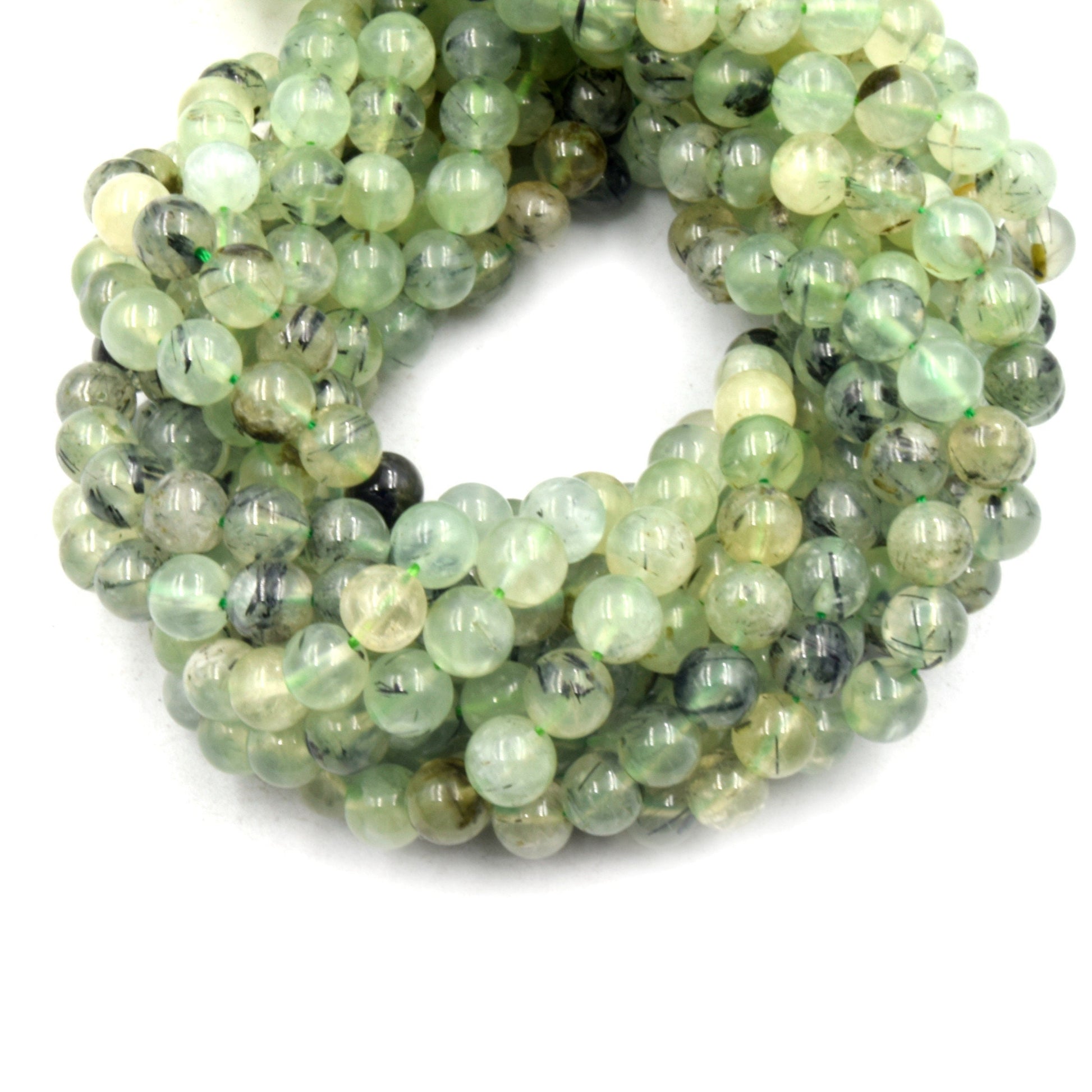 Prehnite Beads | Smooth Prehnite Round Beads | 6mm 8mm 10mm