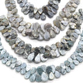 Mystic Quartz Beads | AB Coated Dyed Quartz Graduated Briolette Beads - Green Blue Black Gray Available - Indian Cut Gemstone