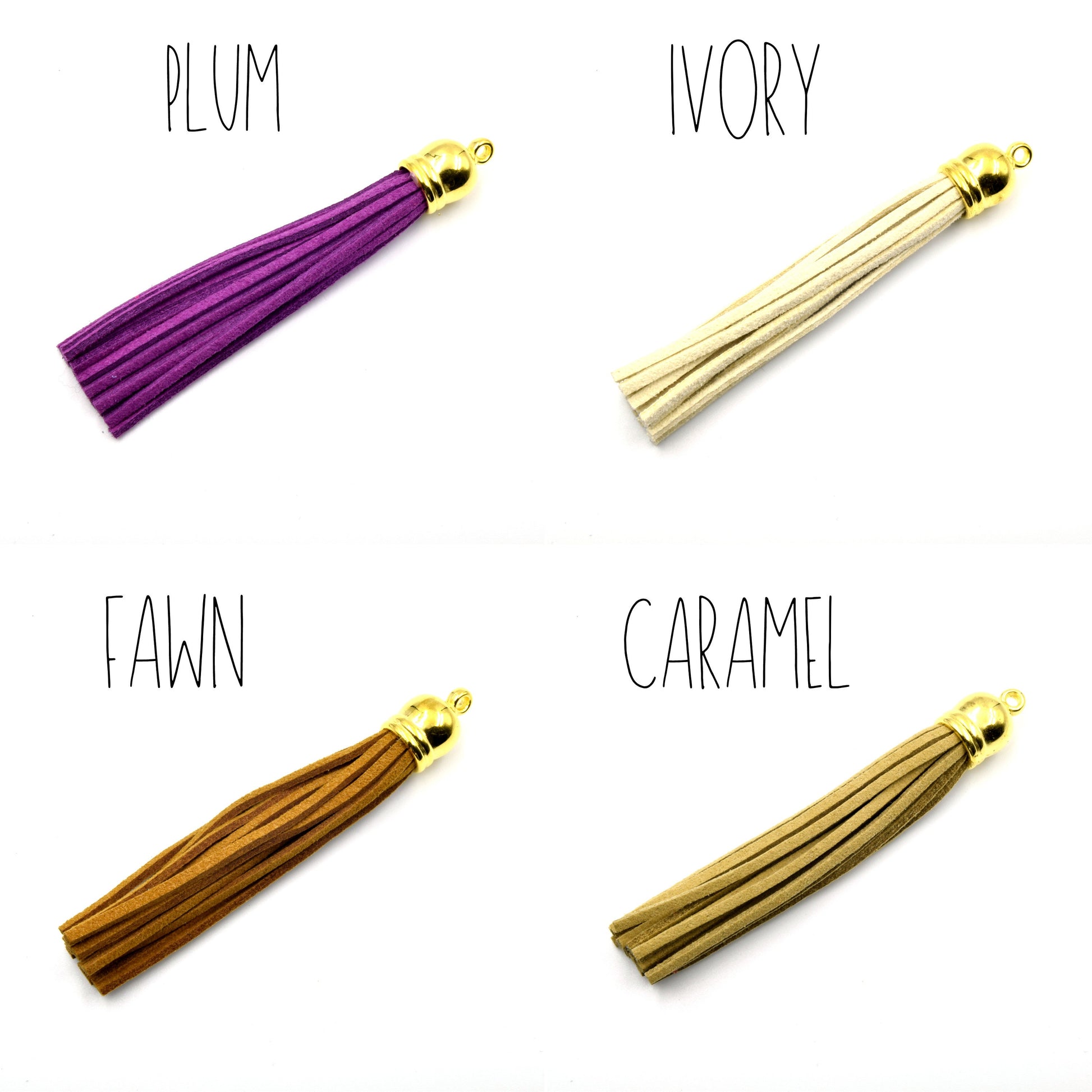 3" Faux Suede Tassel, All Colors, Orange, Blue, Brown, Yellow, Green, Pink, Purple, Sold Individually