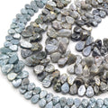 Mystic Quartz Beads | AB Coated Dyed Quartz Graduated Briolette Beads - Green Blue Black Gray Available - Indian Cut Gemstone