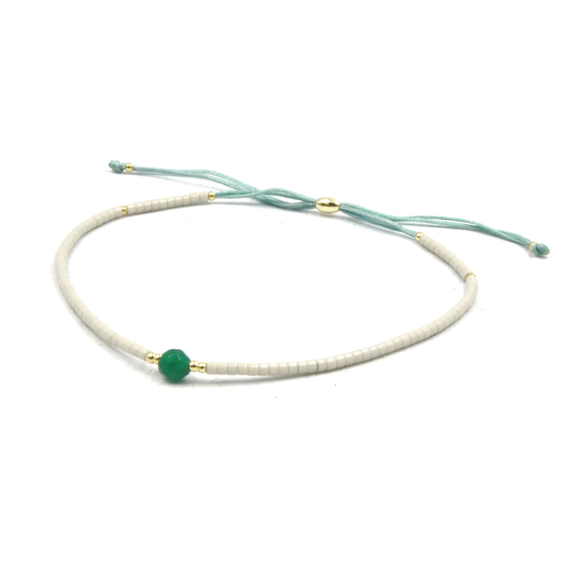 Cord Bracelet | Corded Sliding Bracelet with Gemstone Focal Piece | Lapis Green Onyx Black Agate White Agate Blue Jade Bracelet