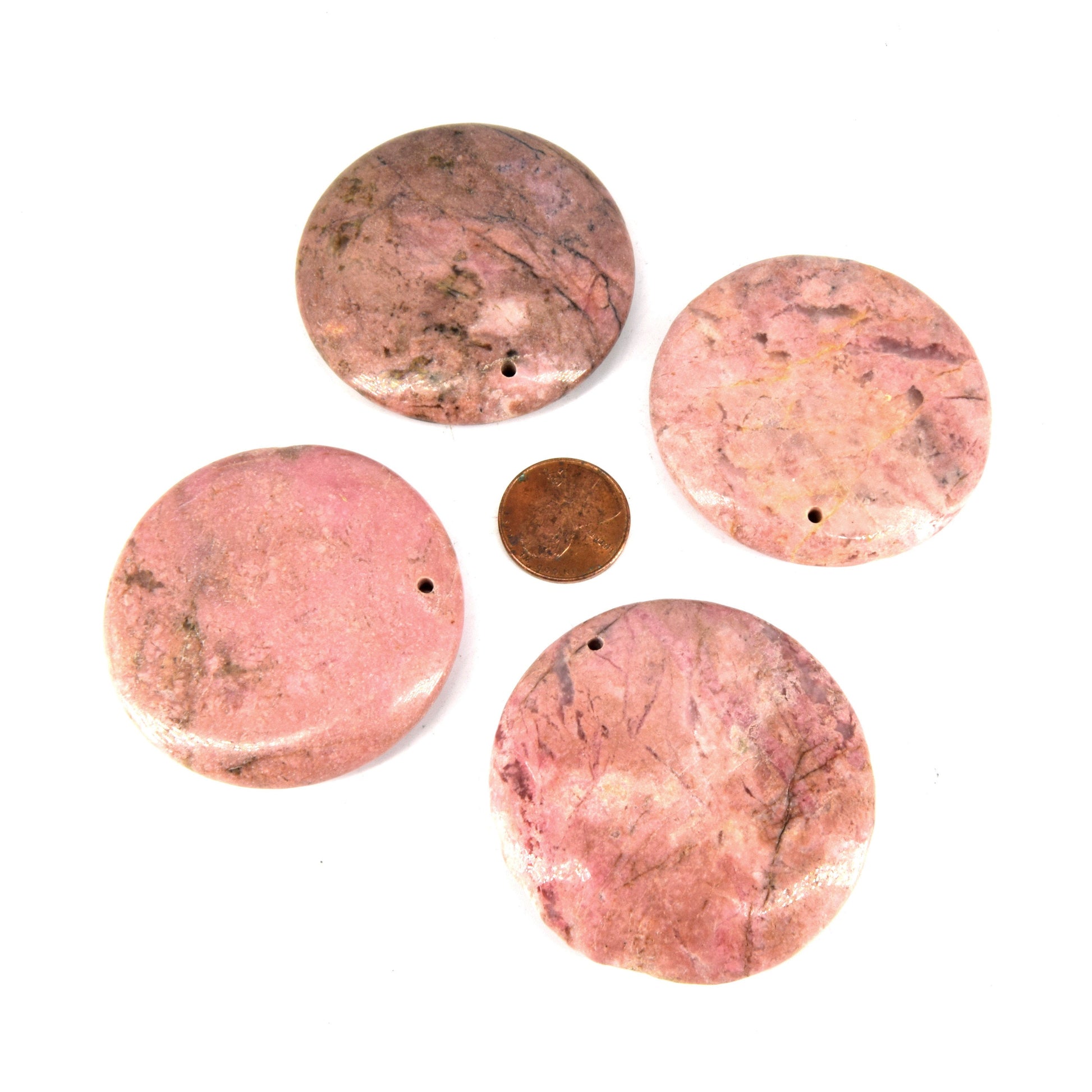 Drilled Rhodonite Pendant | Natural Top-Drilled Rhodonite Cabochon | Amazonite Teardrop Rectangle Circle Octagon Pendant