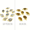 Gemstone Connector | Electroplated Faceted Horizontal Oval shaped | Three sizes Available