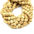 Bone Beads | Carved Ox Bone Rondelle Beads | Slash Carved Bone Beads