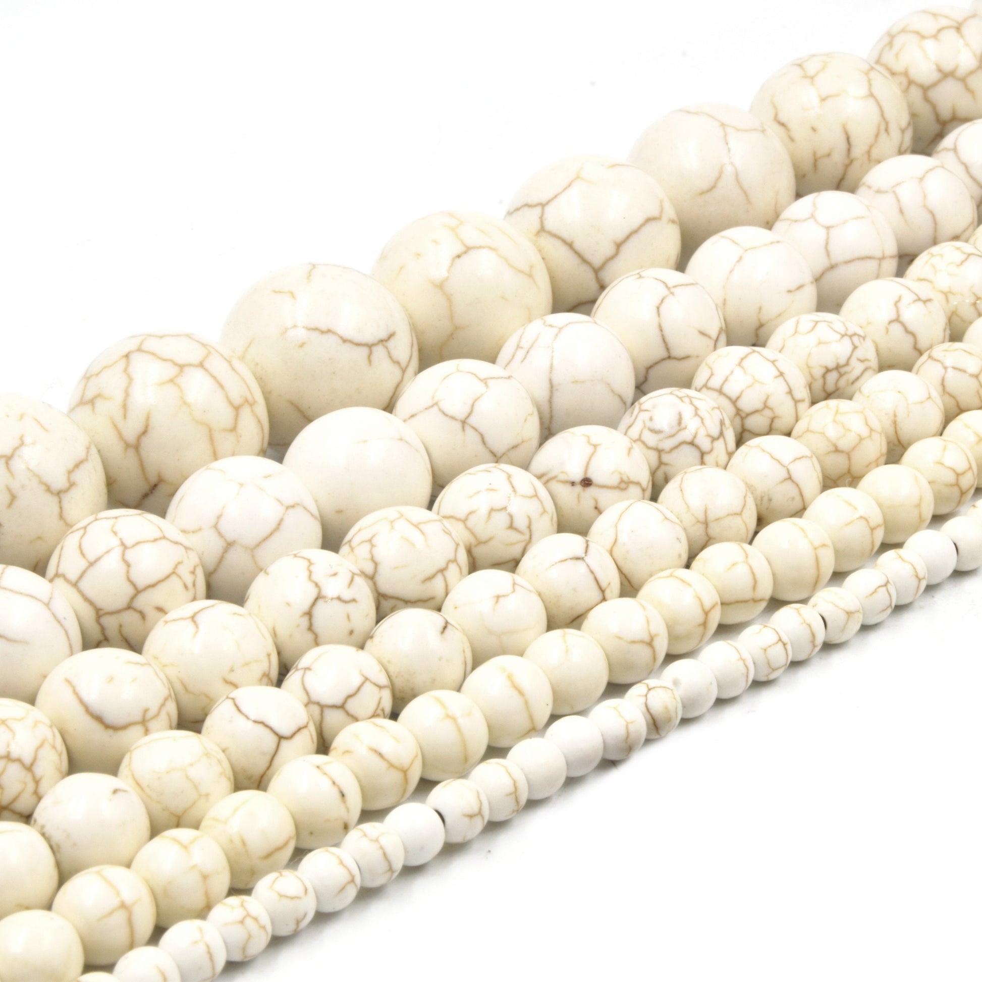 White Magnesite Beads | Smooth Round Magnesite Beads - 4mm 6mm 8mm 10mm 12mm 16mm