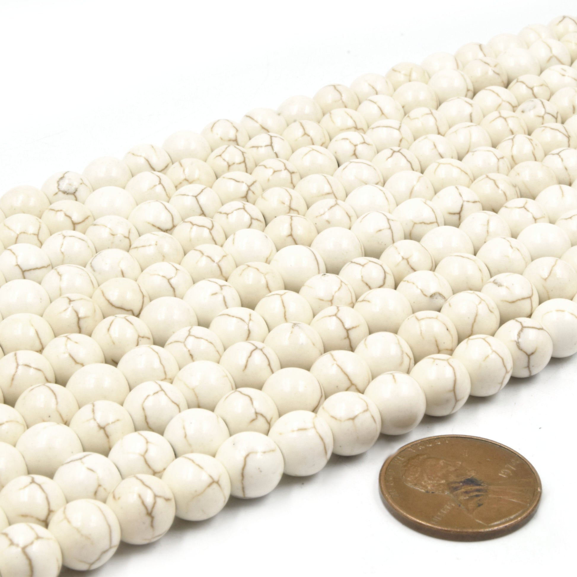 White Magnesite Beads | Smooth Round Magnesite Beads - 4mm 6mm 8mm 10mm 12mm 16mm