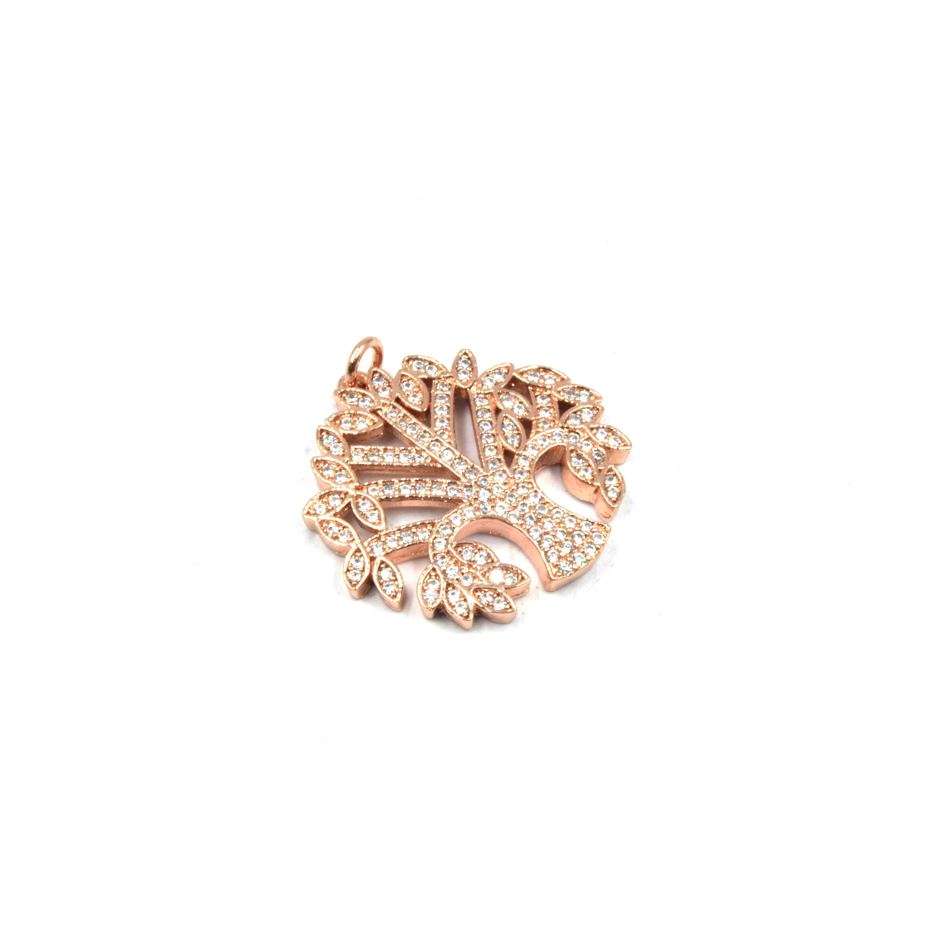 CZ Charm | Cubic Zirconia Tree of Life Pendant | Gold, Silver, Gunmetal, Rose Gold | Bracelet Charm | Focal Pendant