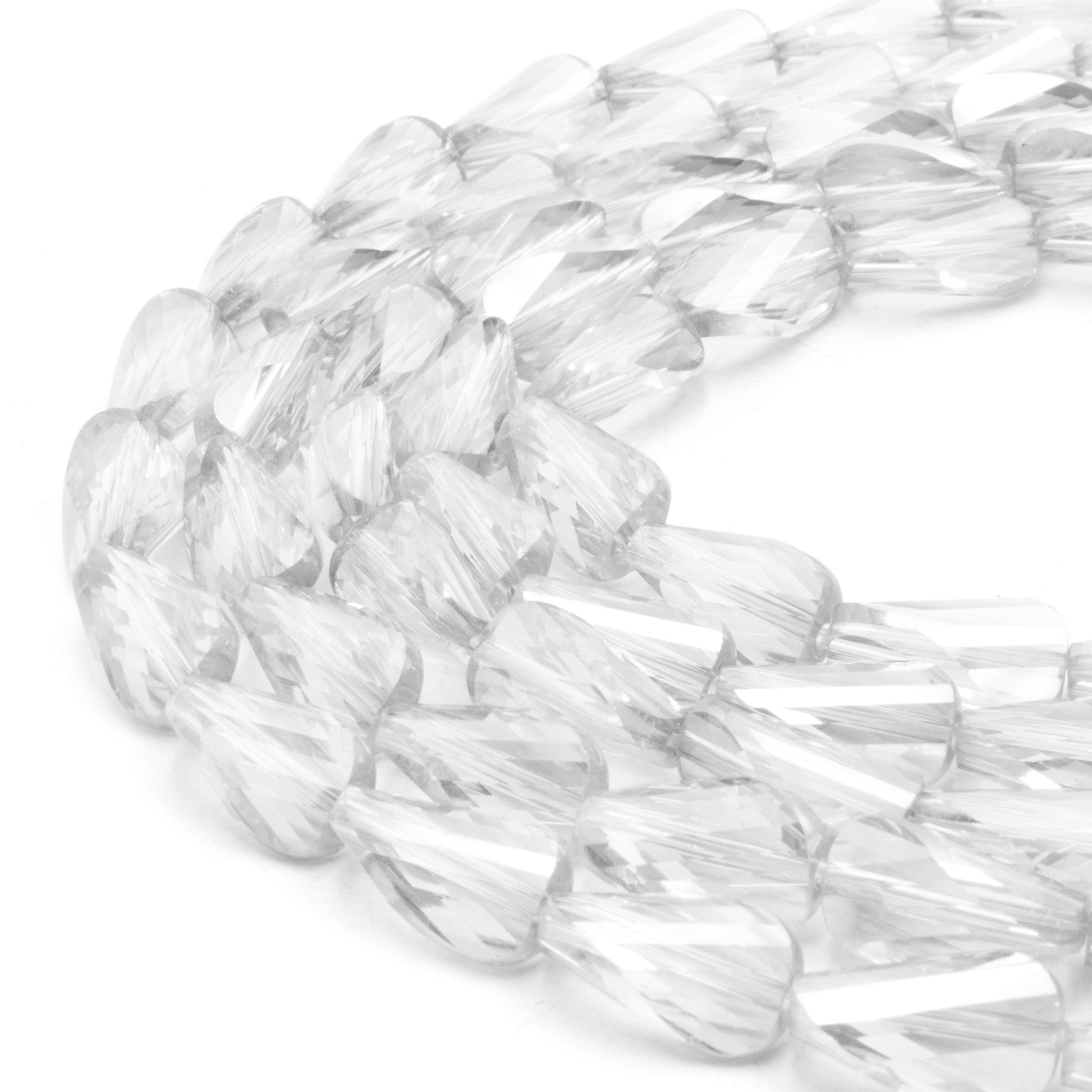 Chinese Crystal Beads | Twisted Teardrop Beads | Translucent Chinese Crystal Teardrop | Loose Beads