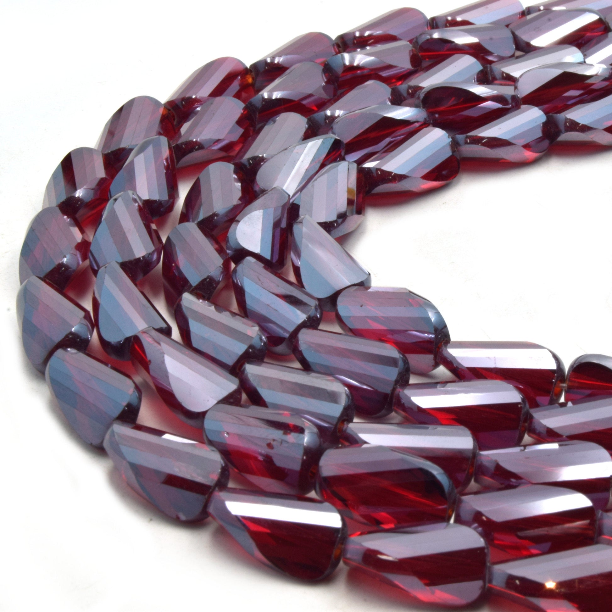 Chinese Crystal Beads | Twisted Teardrop Beads | Translucent Chinese Crystal Teardrop | Loose Beads