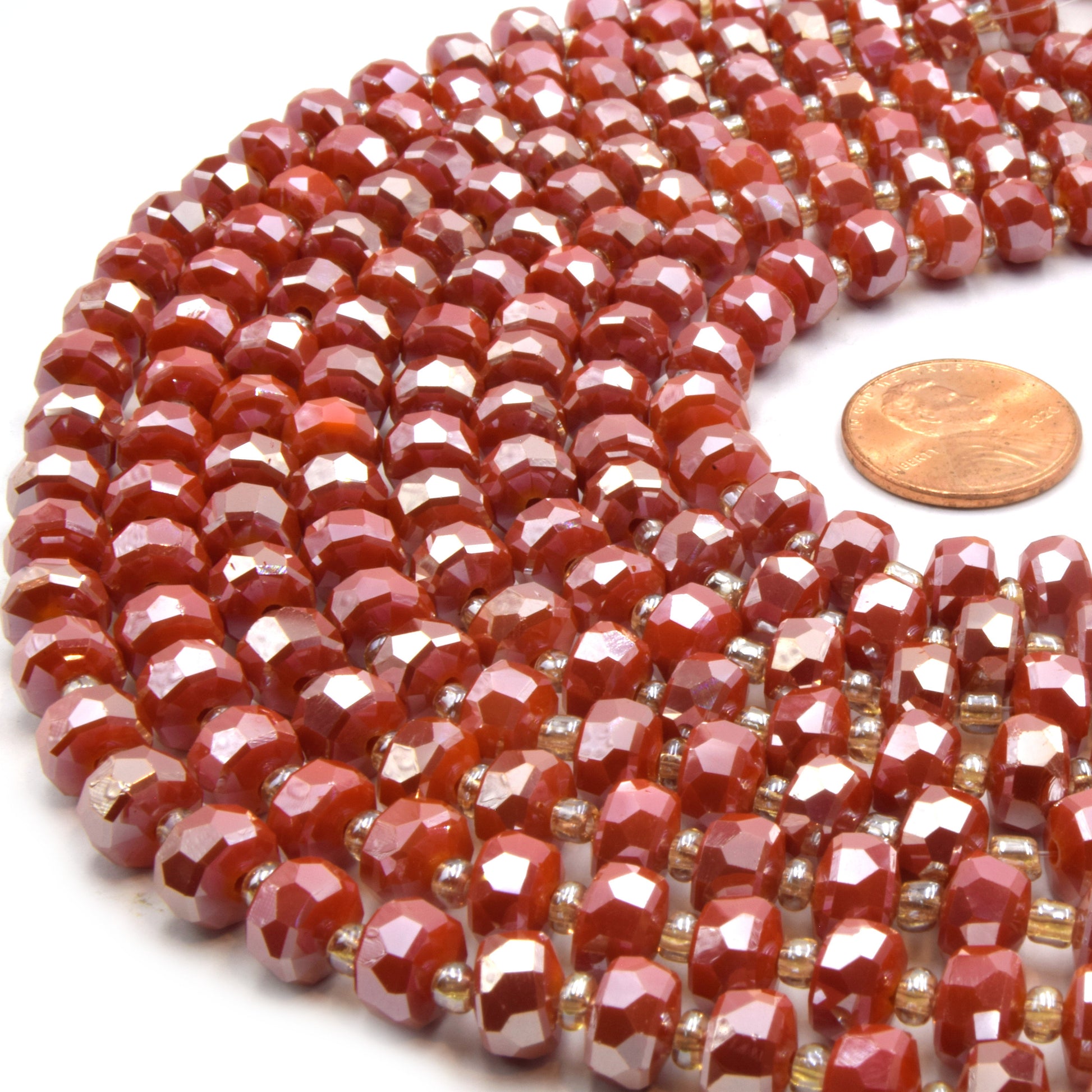 Chinese Crystal Beads | 8mm Faceted Heishi Rondelle Crystal Beads | Loose Beads for Jewelry Making | Glass Beads