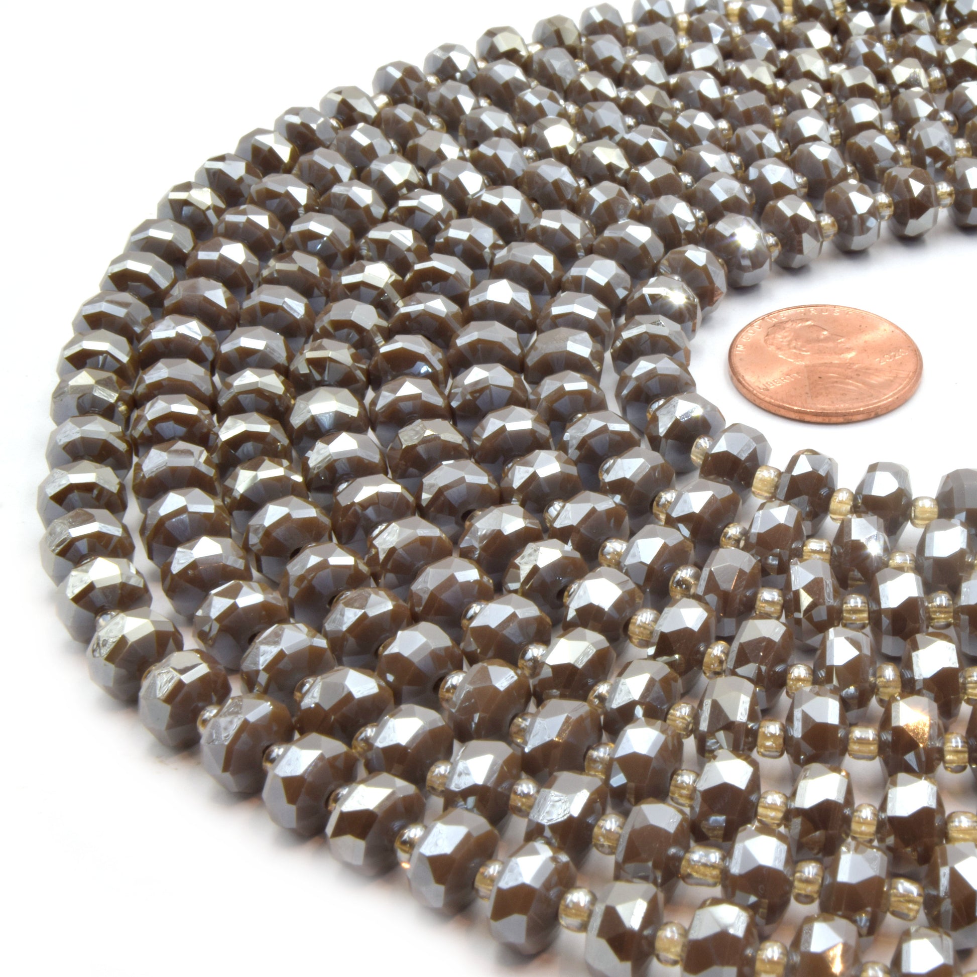 Chinese Crystal Beads | 8mm Faceted Heishi Rondelle Crystal Beads | Loose Beads for Jewelry Making | Glass Beads