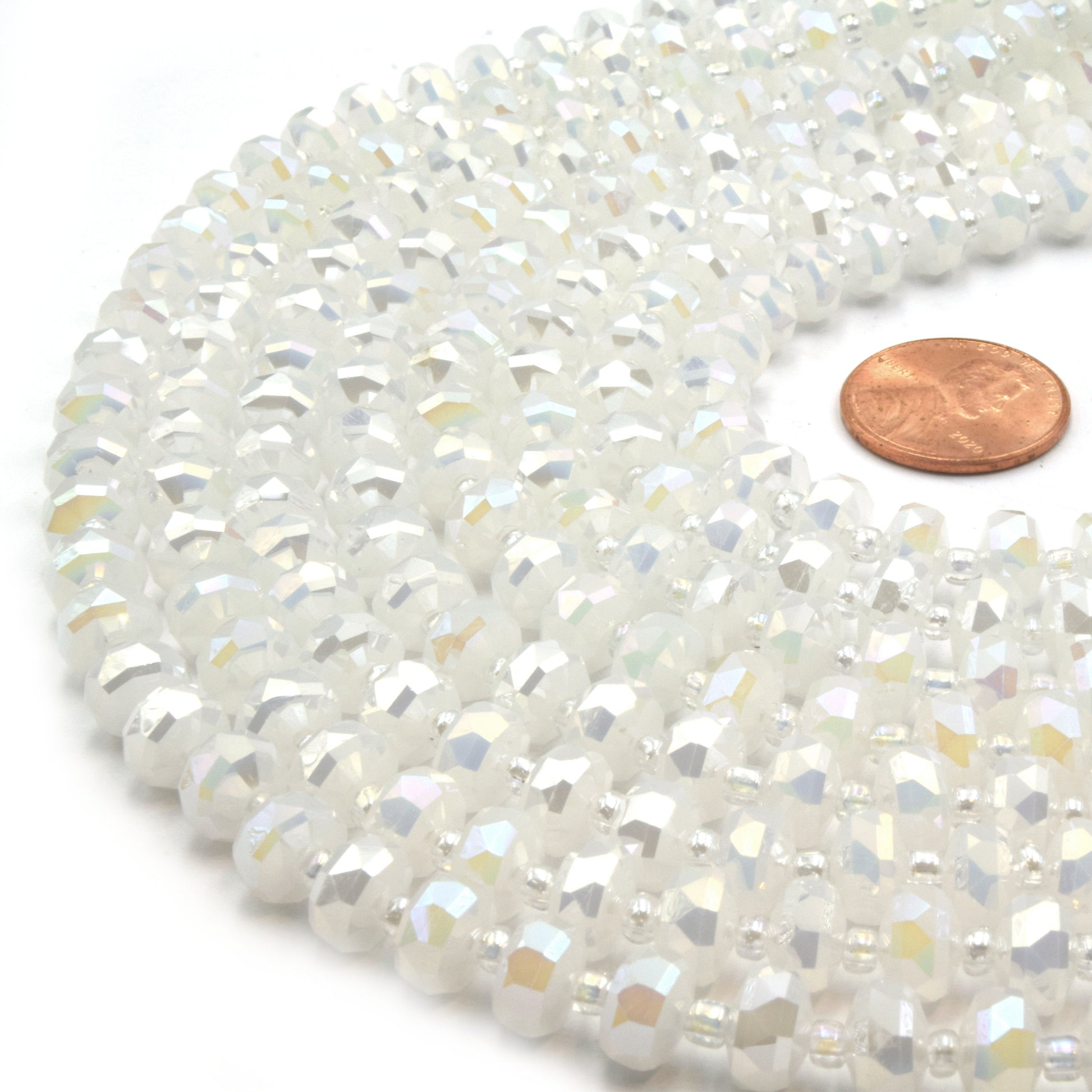 Chinese Crystal Beads | 8mm Faceted Heishi Rondelle Crystal Beads | Loose Beads for Jewelry Making | Glass Beads