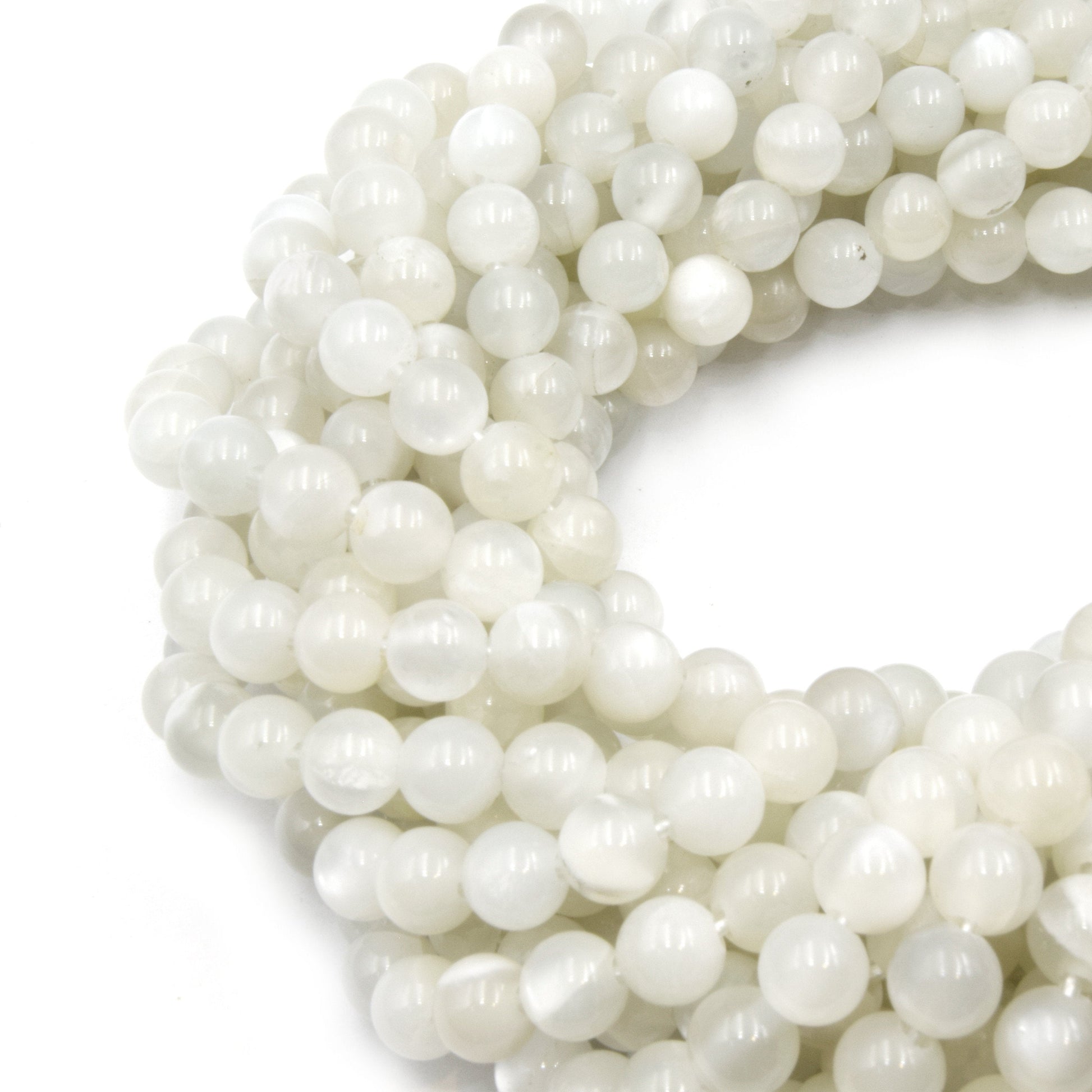 Large Hole Moonstone Beads | White Moonstone Smooth Round Shaped Beads with 2mm Holes | 7.5&quot; Strand | 8mm 10mm Available | Loose Beads