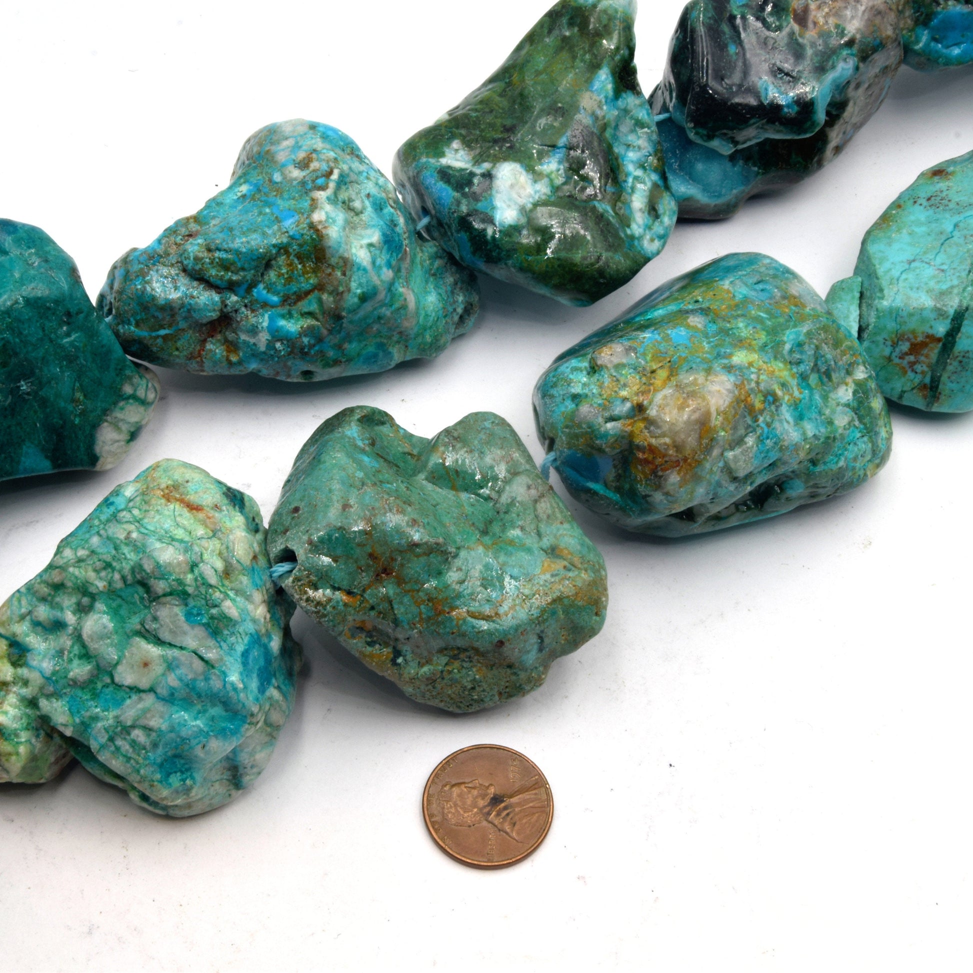 Chrysocolla Nugget Beads  | Smooth Tumble Shaped Beads | High Quality Chrysocolla | Loose Gemstone Beads | Available in Tumble or Rough Cut