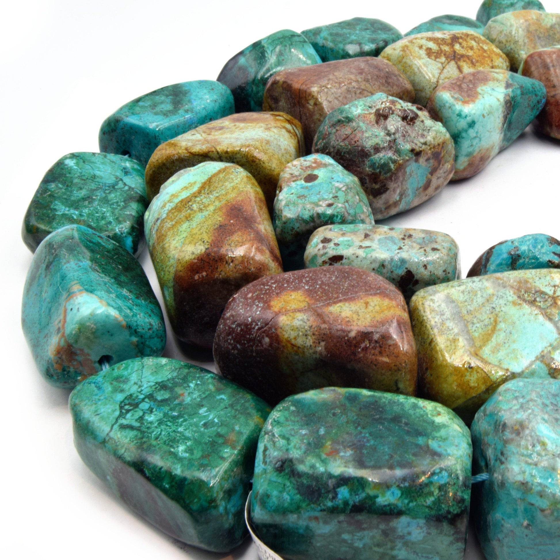 Chrysocolla Nugget Beads  | Smooth Tumble Shaped Beads | High Quality Chrysocolla | Loose Gemstone Beads | Available in Tumble or Rough Cut