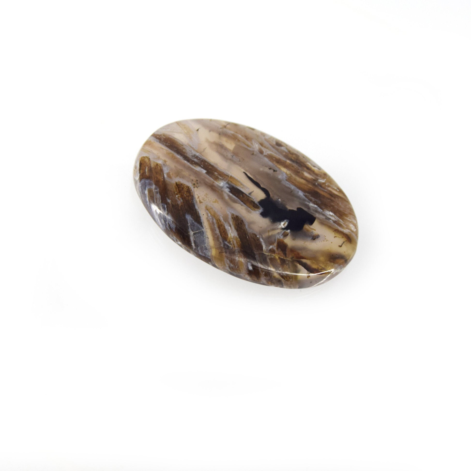 Stick Agate Cabochon | Round Flat Back Cabochon | 27mm x 39mm - 5mm Dome Height | OOAK Natural Gemstone Cabochon