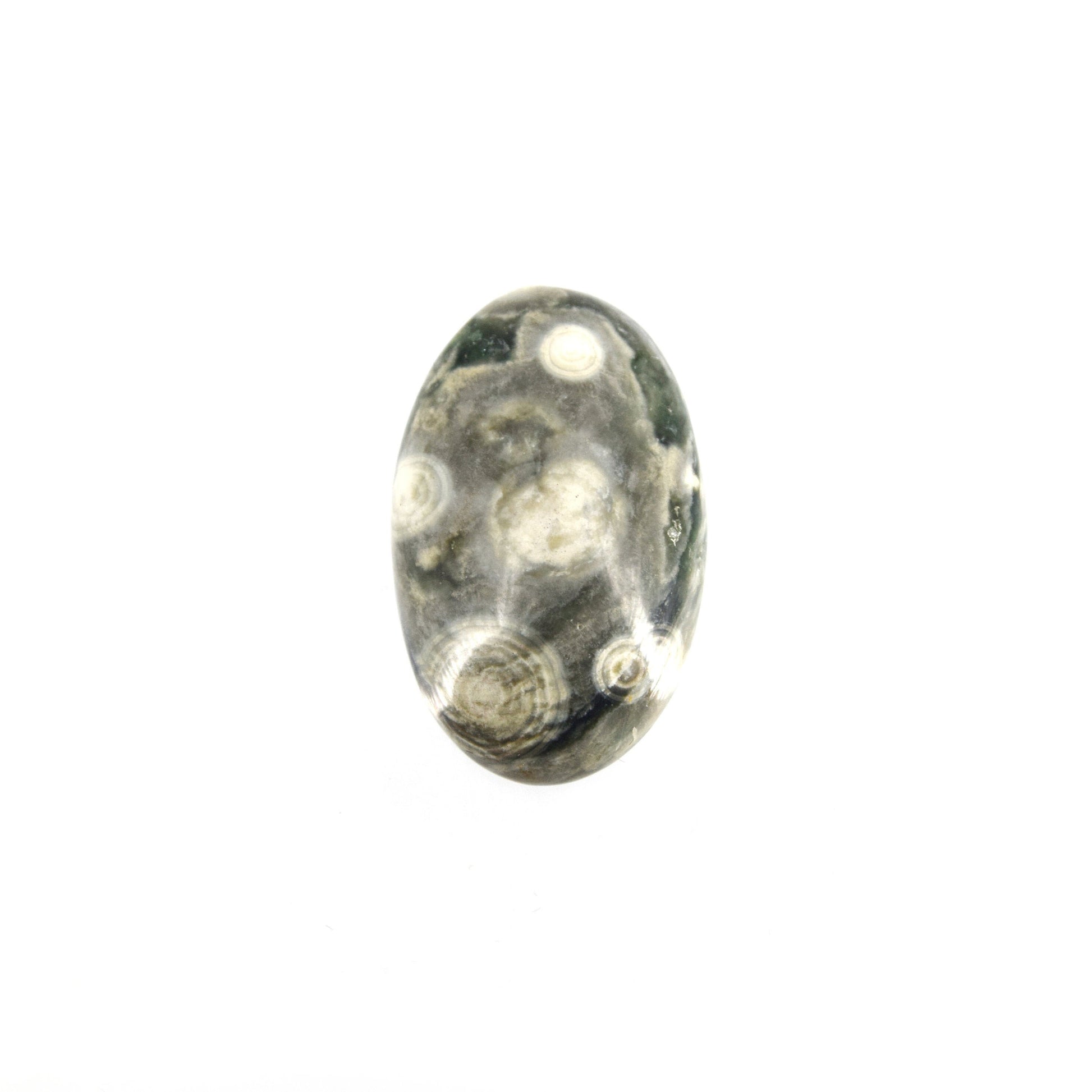 Ocean Jasper Cabochon | Round Flat Back Cabochon | 20mm x 33mm - 7mm Dome Height | OOAK Natural Gemstone Cabochon