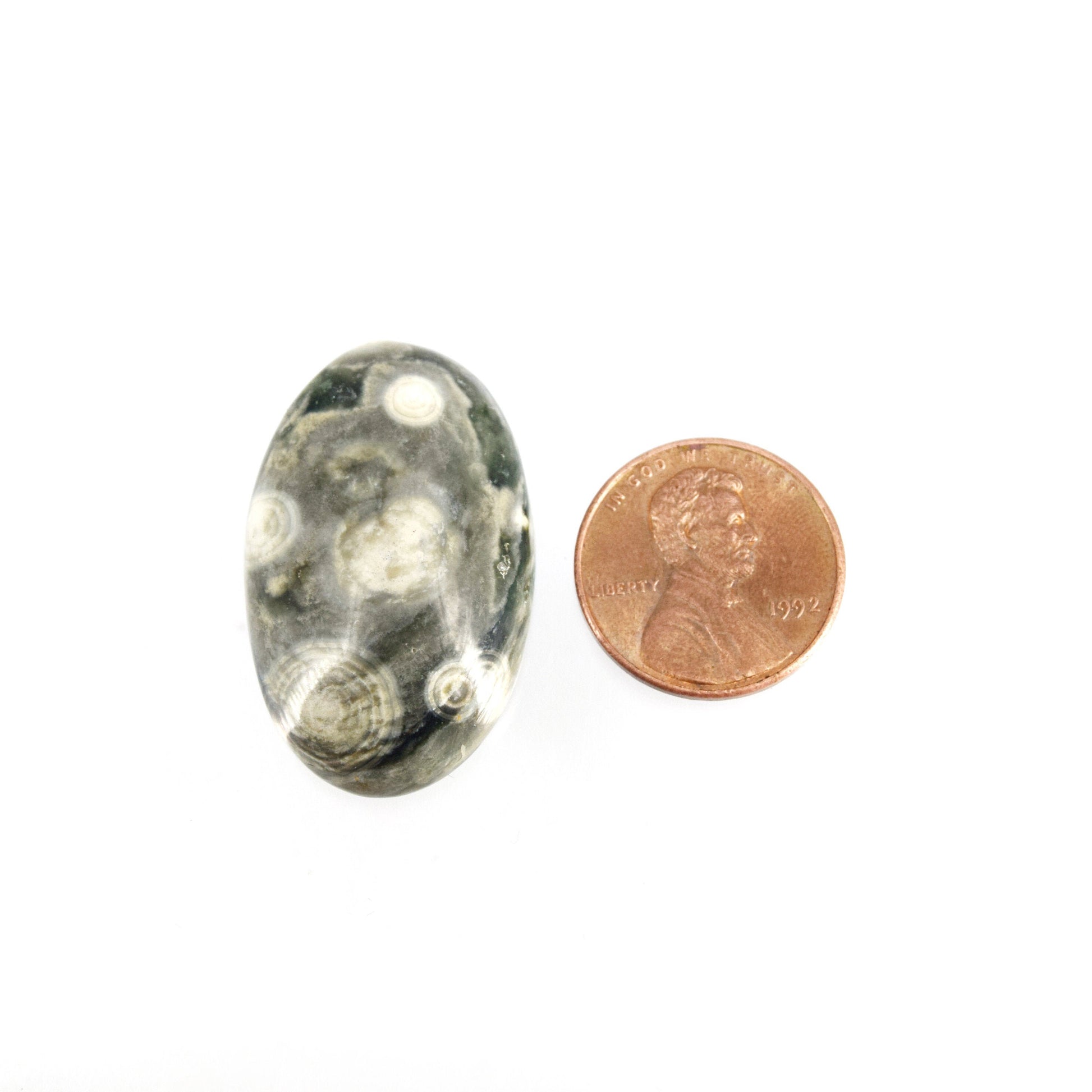 Ocean Jasper Cabochon | Round Flat Back Cabochon | 20mm x 33mm - 7mm Dome Height | OOAK Natural Gemstone Cabochon