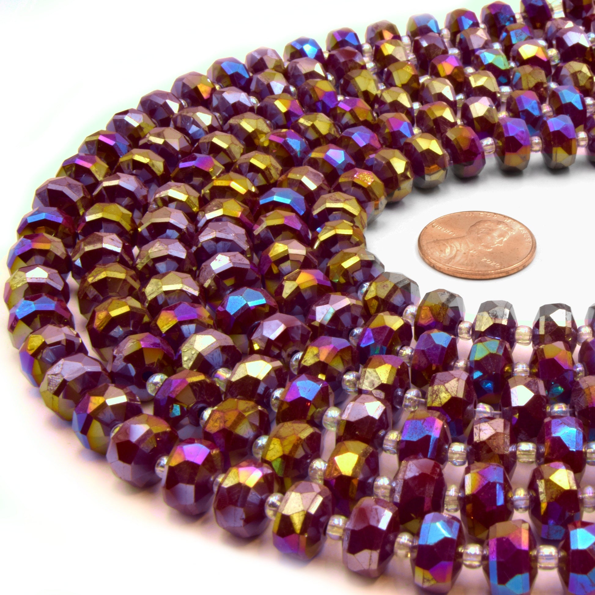 Chinese Crystal Beads | 10mm Faceted Heishi Rondelle Crystal Beads | Loose Beads for Jewelry Making | Glass Beads