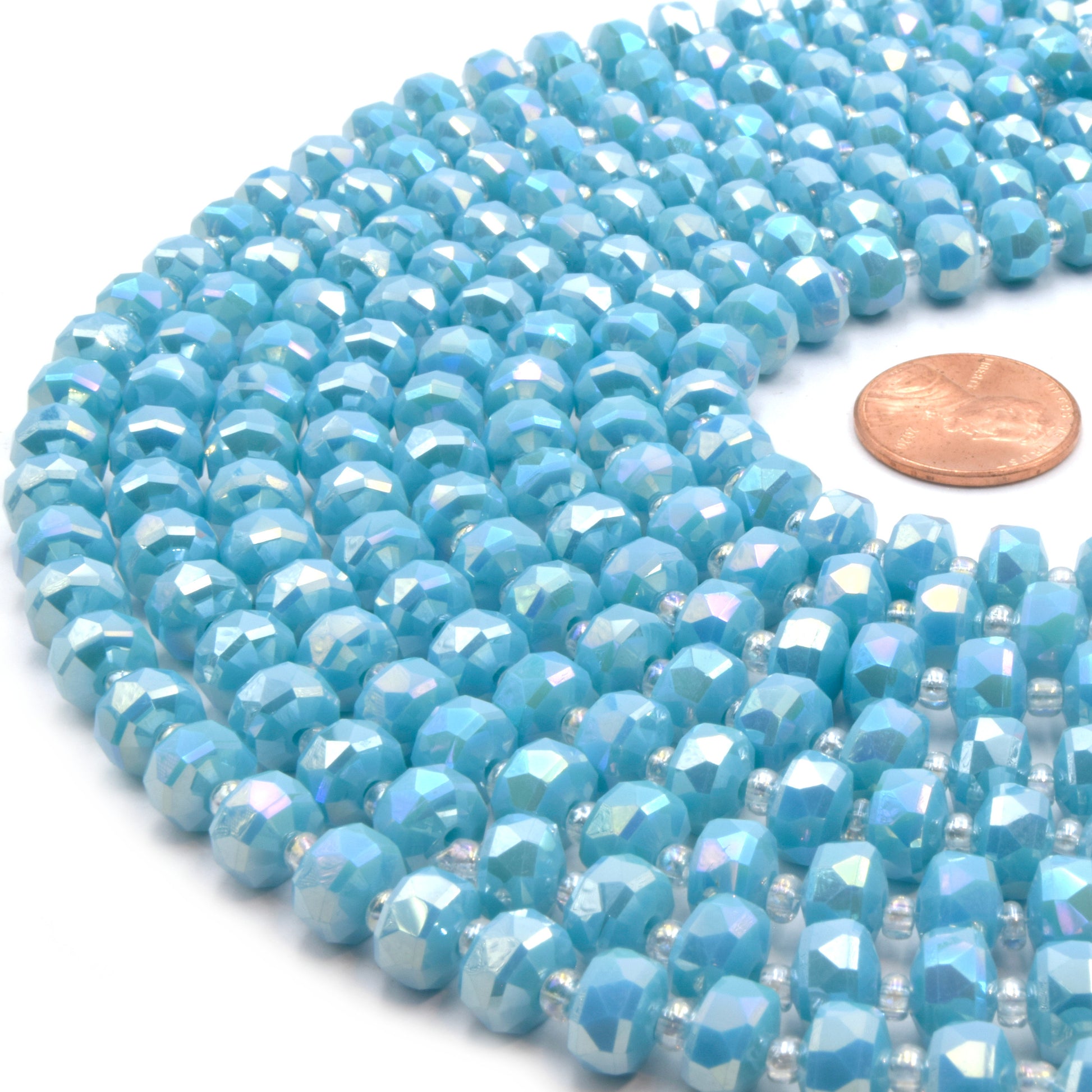 Chinese Crystal Beads | 8mm Faceted Heishi Rondelle Crystal Beads | Loose Beads for Jewelry Making | Glass Beads