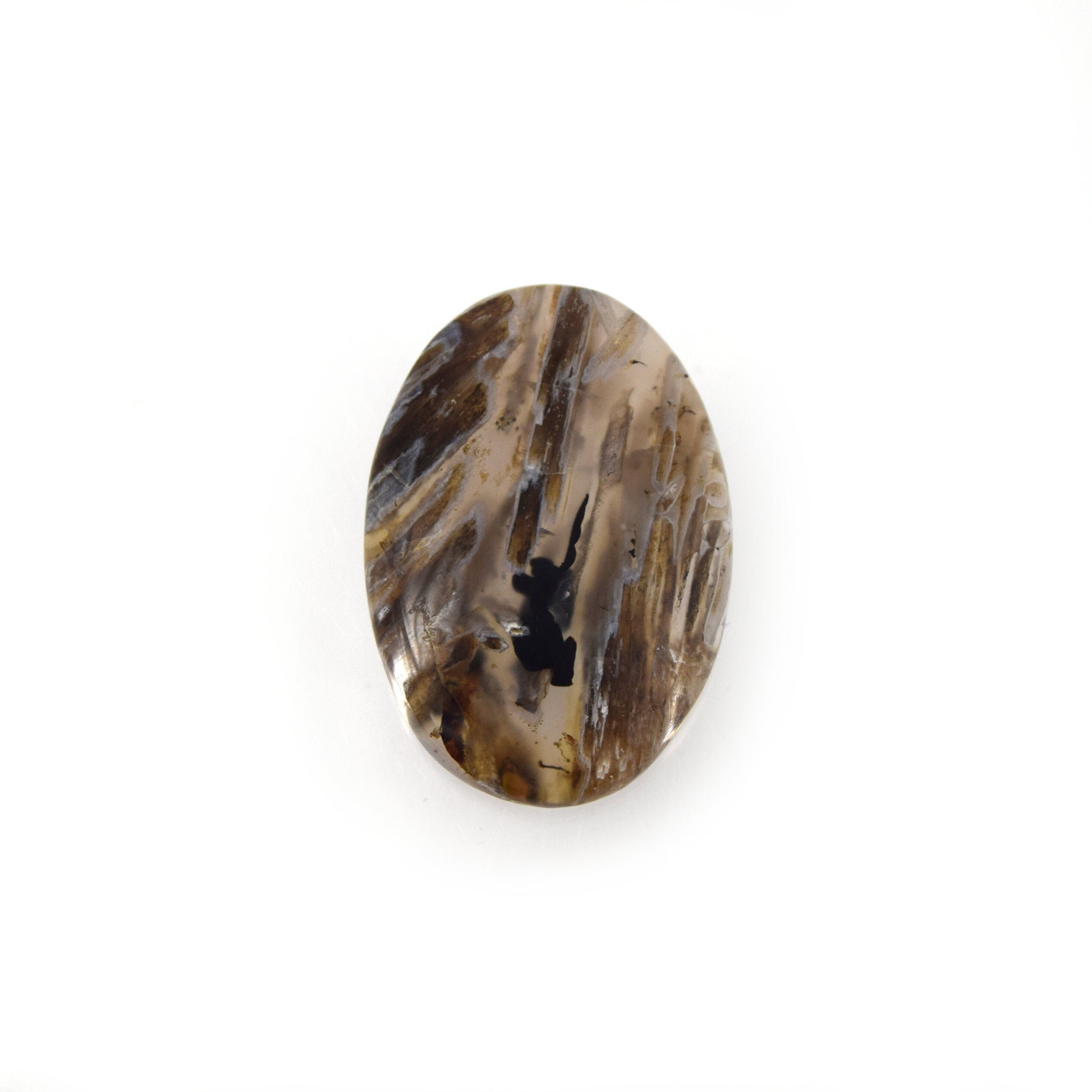 Stick Agate Cabochon | Round Flat Back Cabochon | 27mm x 39mm - 5mm Dome Height | OOAK Natural Gemstone Cabochon