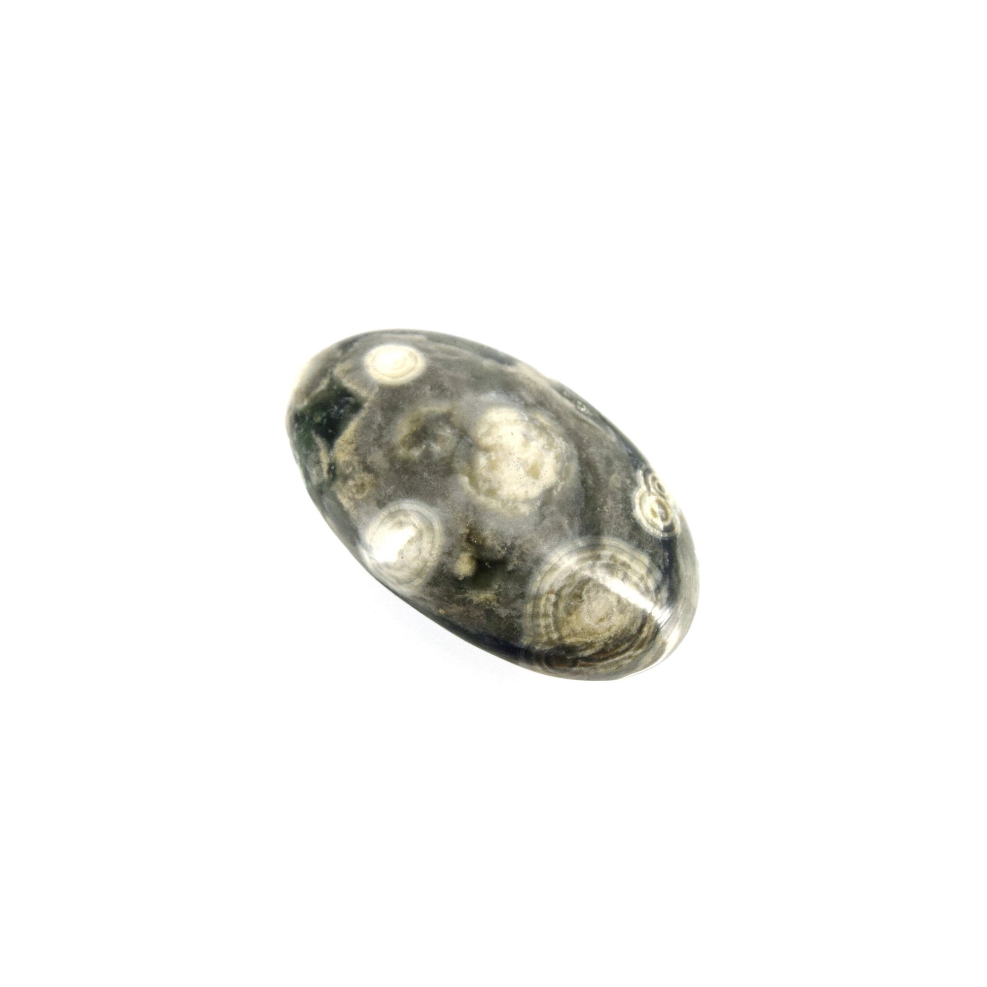 Ocean Jasper Cabochon | Round Flat Back Cabochon | 20mm x 33mm - 7mm Dome Height | OOAK Natural Gemstone Cabochon