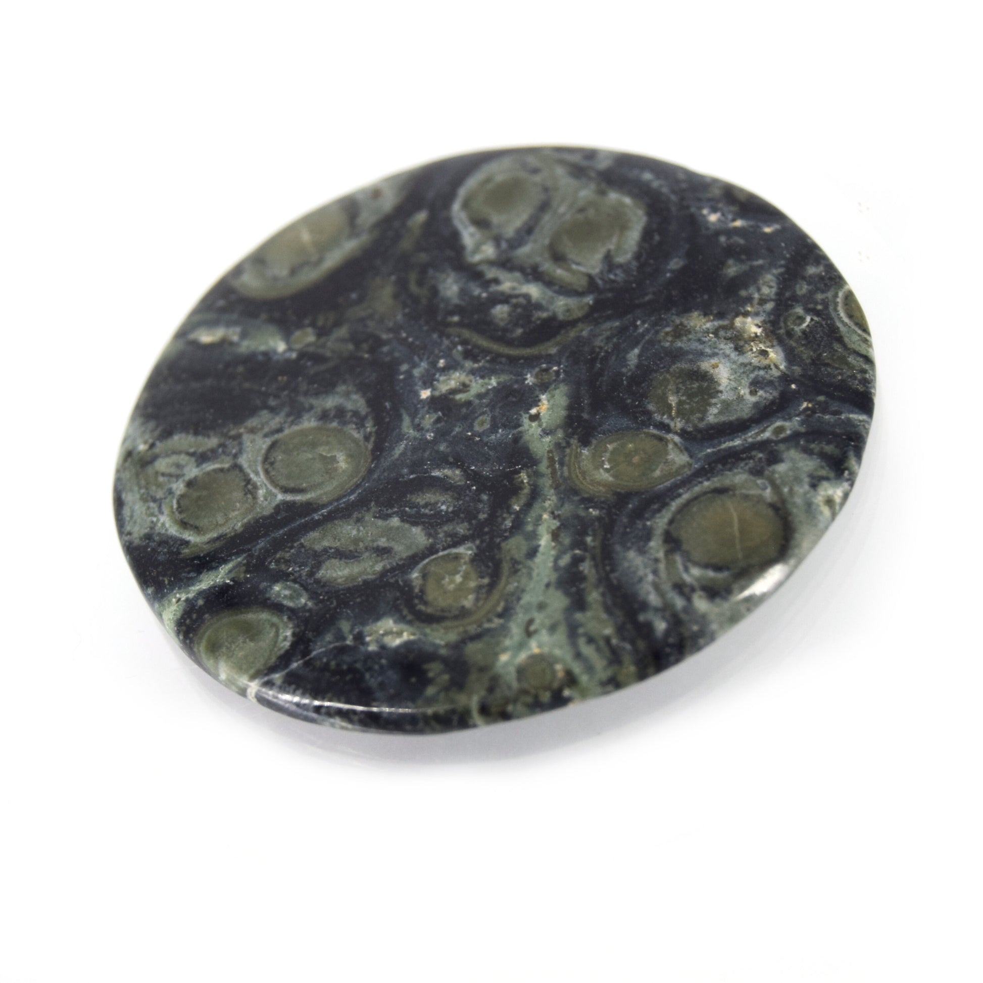 Kambaba Jasper Cabochon | Round Flat Back Cabochon | 46mm x 46mm - 4mm Dome Height | OOAK Natural Gemstone Cabochon