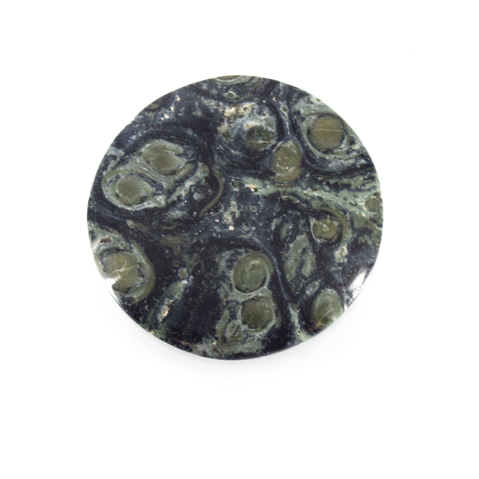 Kambaba Jasper Cabochon | Round Flat Back Cabochon | 46mm x 46mm - 4mm Dome Height | OOAK Natural Gemstone Cabochon