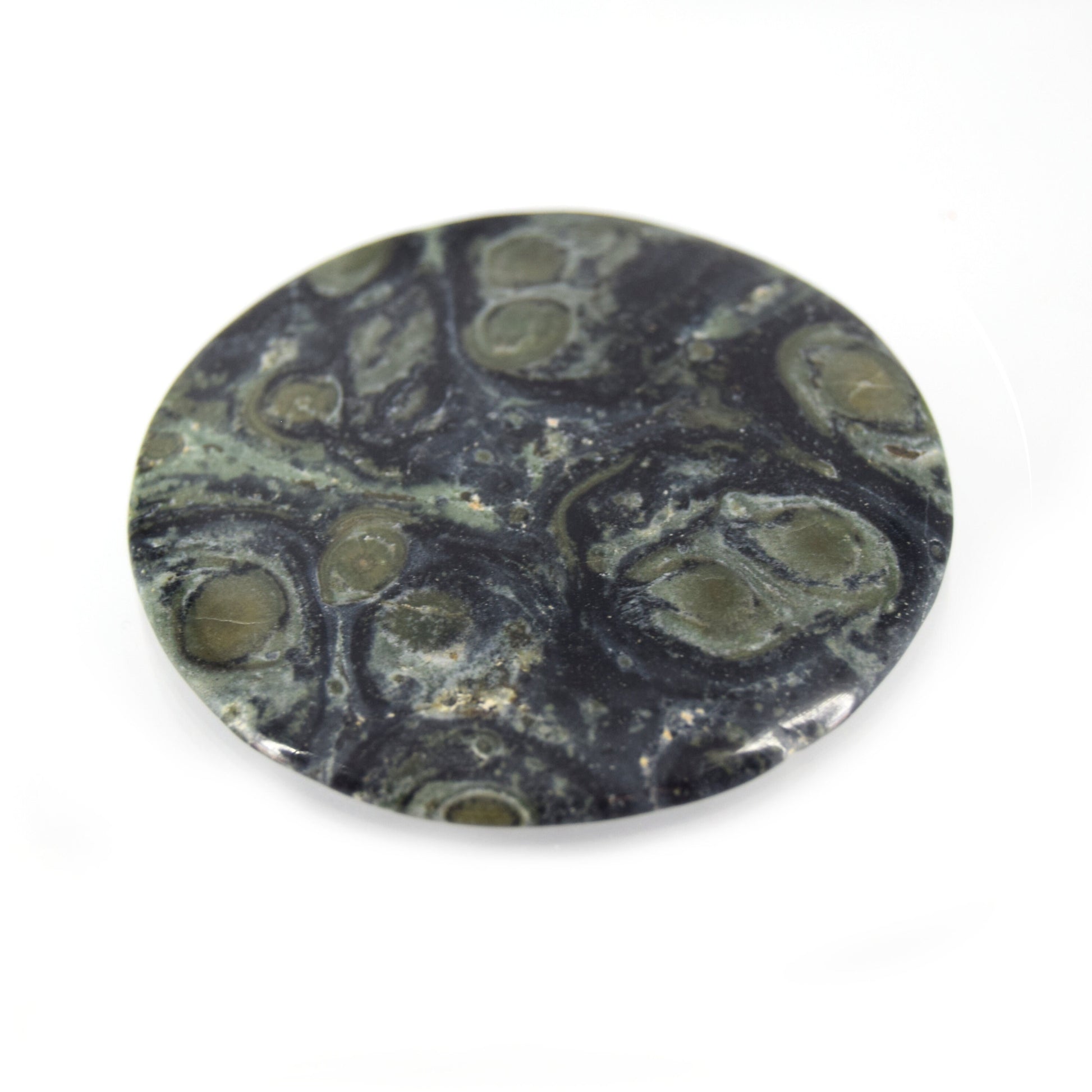 Kambaba Jasper Cabochon | Round Flat Back Cabochon | 46mm x 46mm - 4mm Dome Height | OOAK Natural Gemstone Cabochon