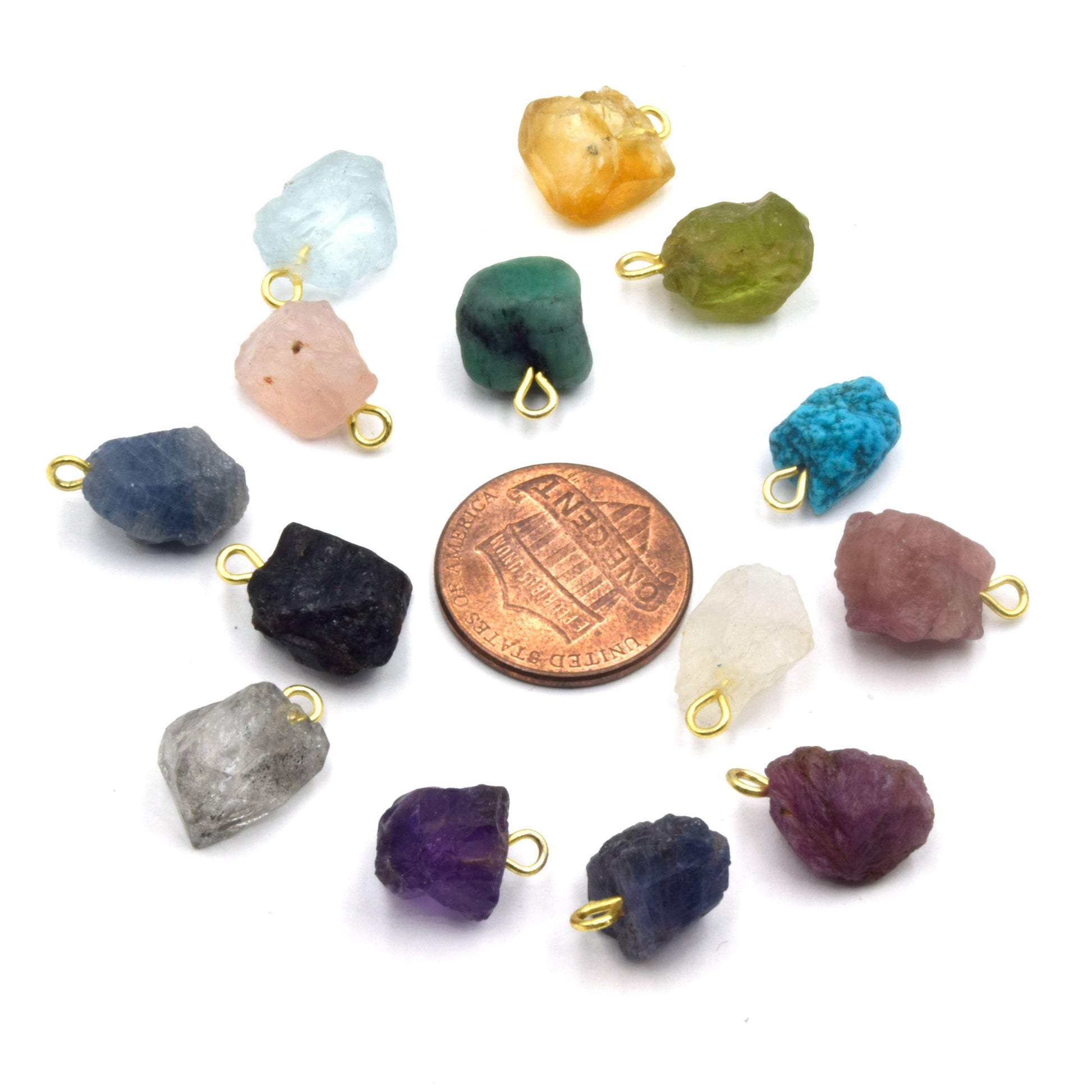 Natural Rough Gemstone Pendants | Drop Pendants | Natural Stone Pendants | Moonstone, Rose Quartz, Herkimer Diamond, Citrine, Amethyst, etc.