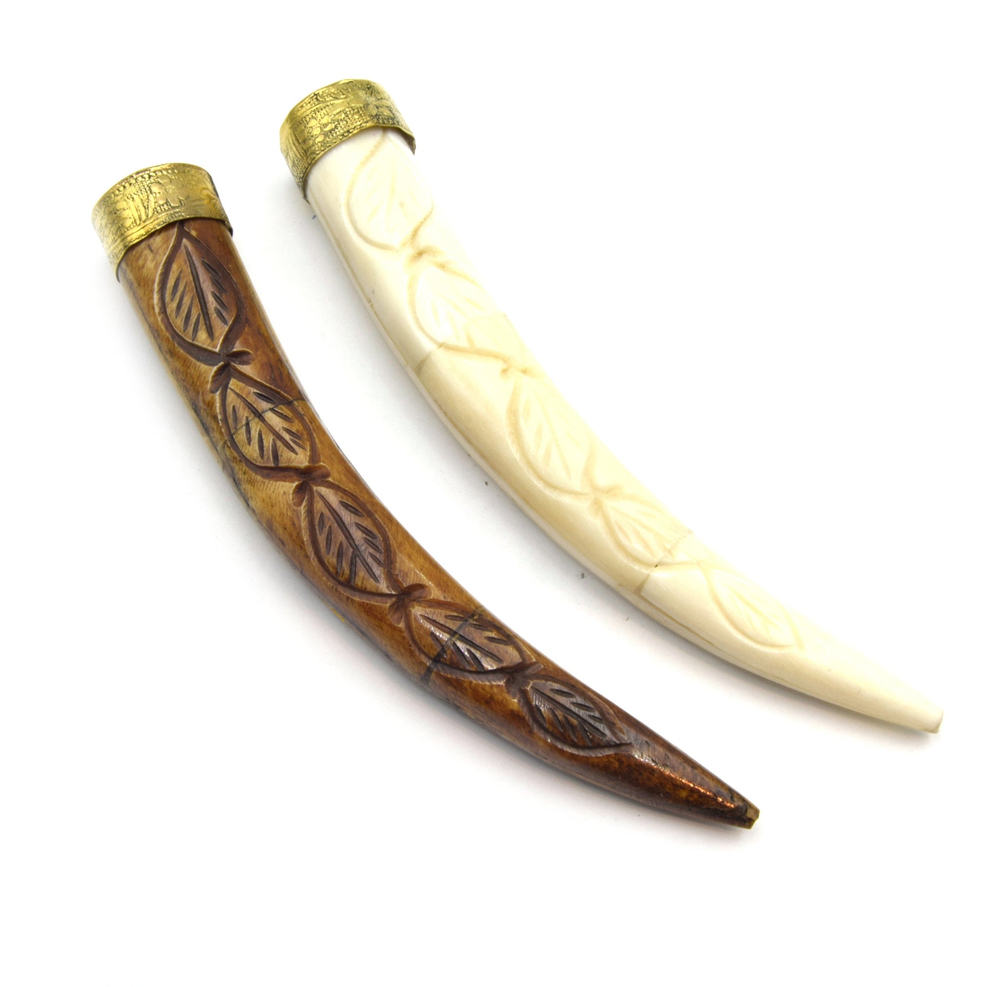 Carved Bone Tusk Pendant | Ox Bone Pendant | Carved Floral Tusk | Spiral Carved Tusk | Focal Pendants | Statement Piece for Jewelry