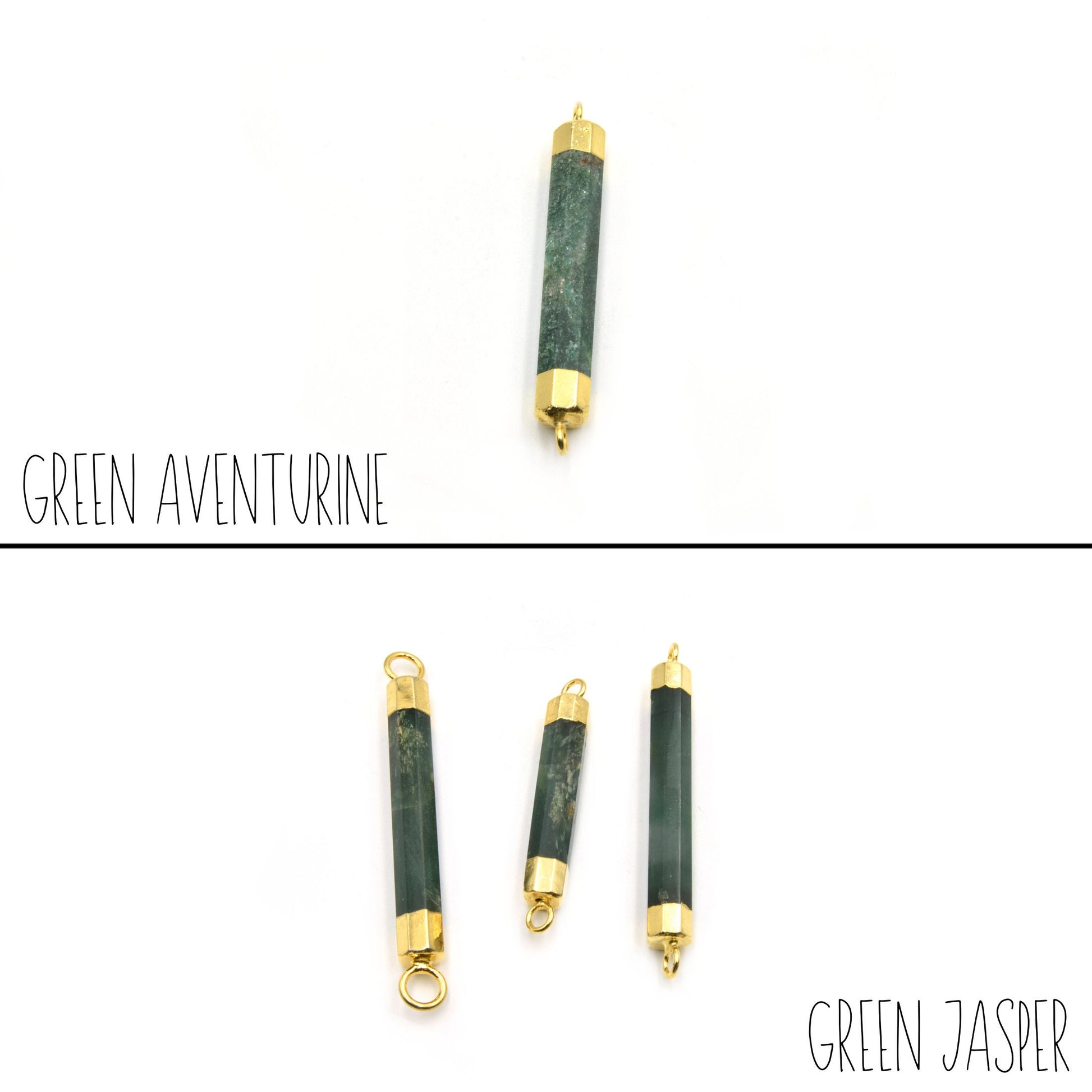 Gemstone Connectors | Electroplated Cylinder Connector | Bar Connector | Jewelry Findings | Natural Stone Links | Bracelet Focal Connector