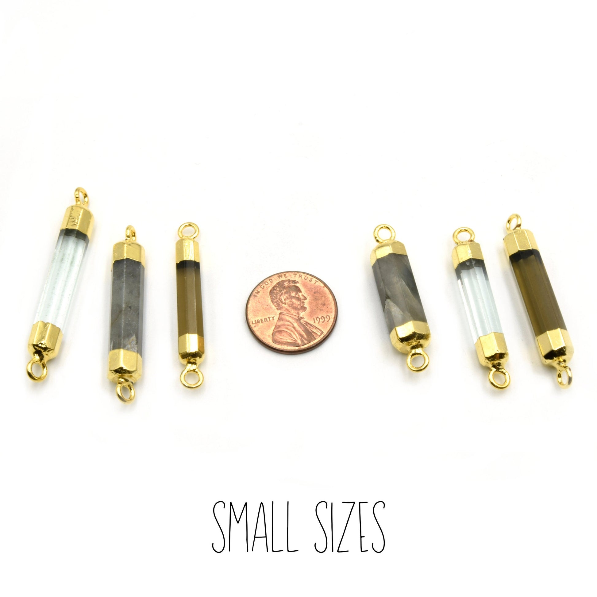 Gemstone Connectors | Electroplated Cylinder Connector | Bar Connector | Jewelry Findings | Natural Stone Links | Bracelet Focal Connector