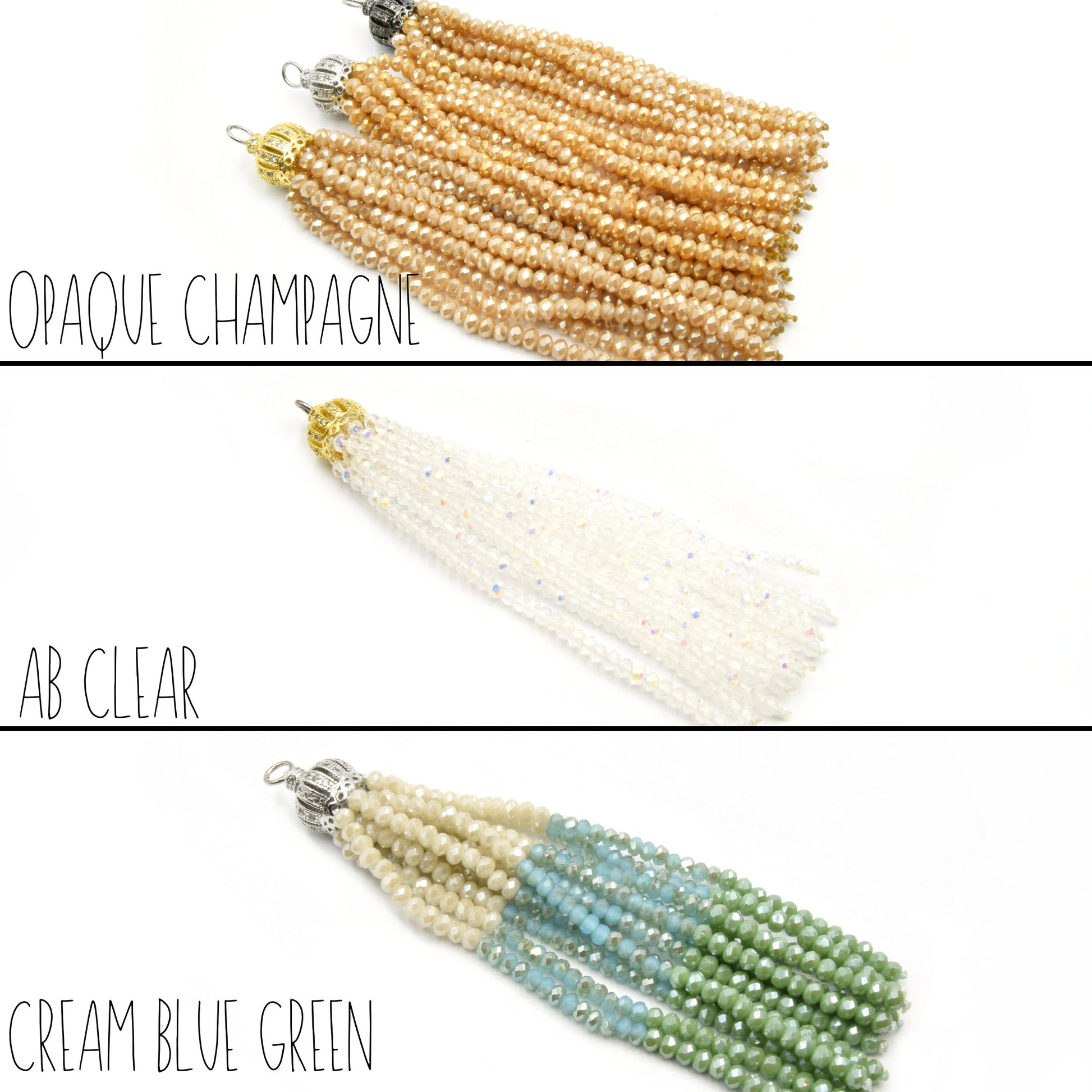 Beaded Tassels | Crown Capped Tassel | Crystal Tassels