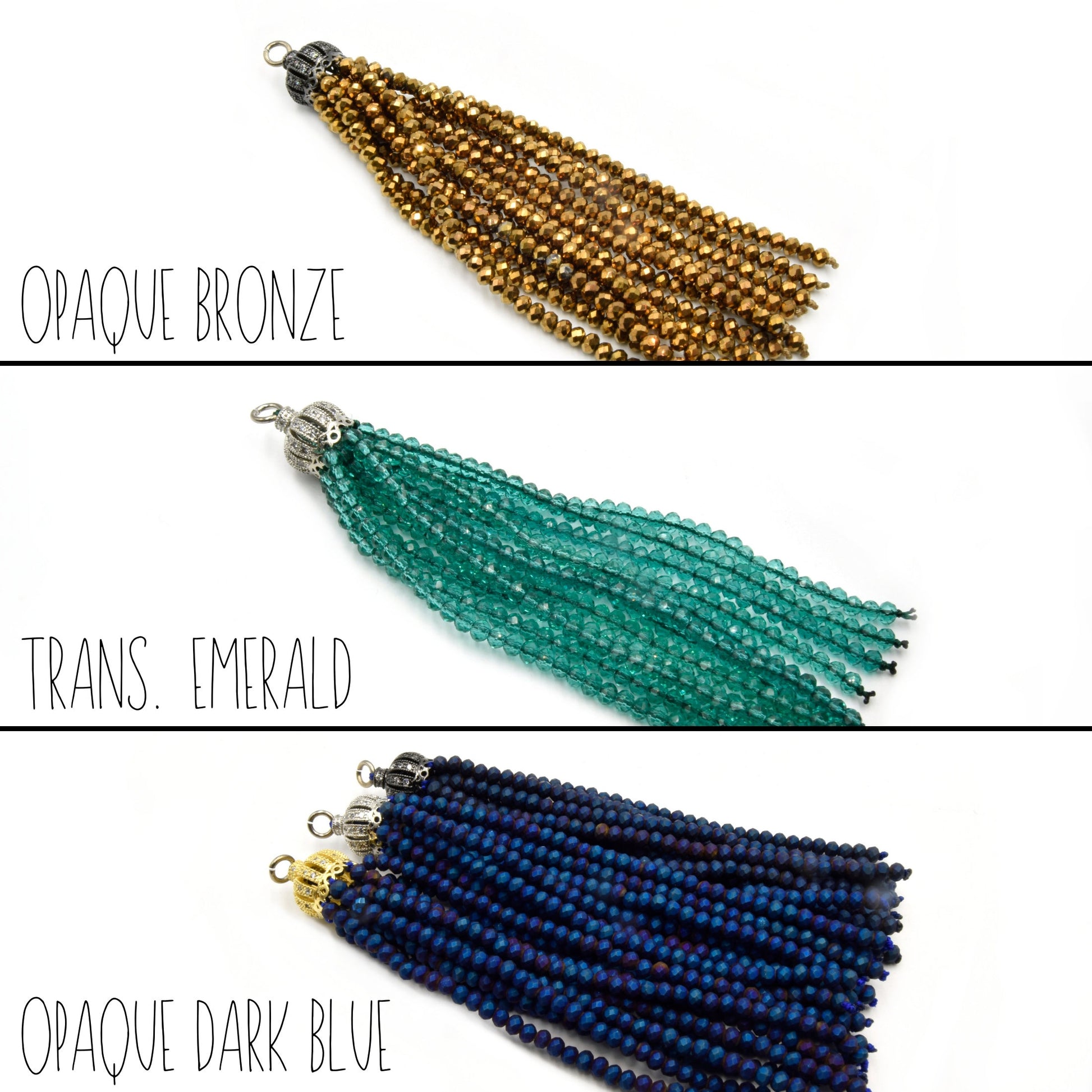 Beaded Tassels | Crown Capped Tassel | Crystal Tassels