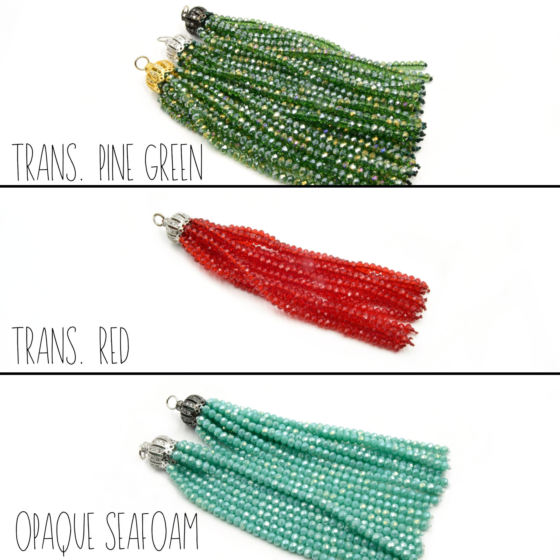 Beaded Tassels | Crown Capped Tassel | Crystal Tassels