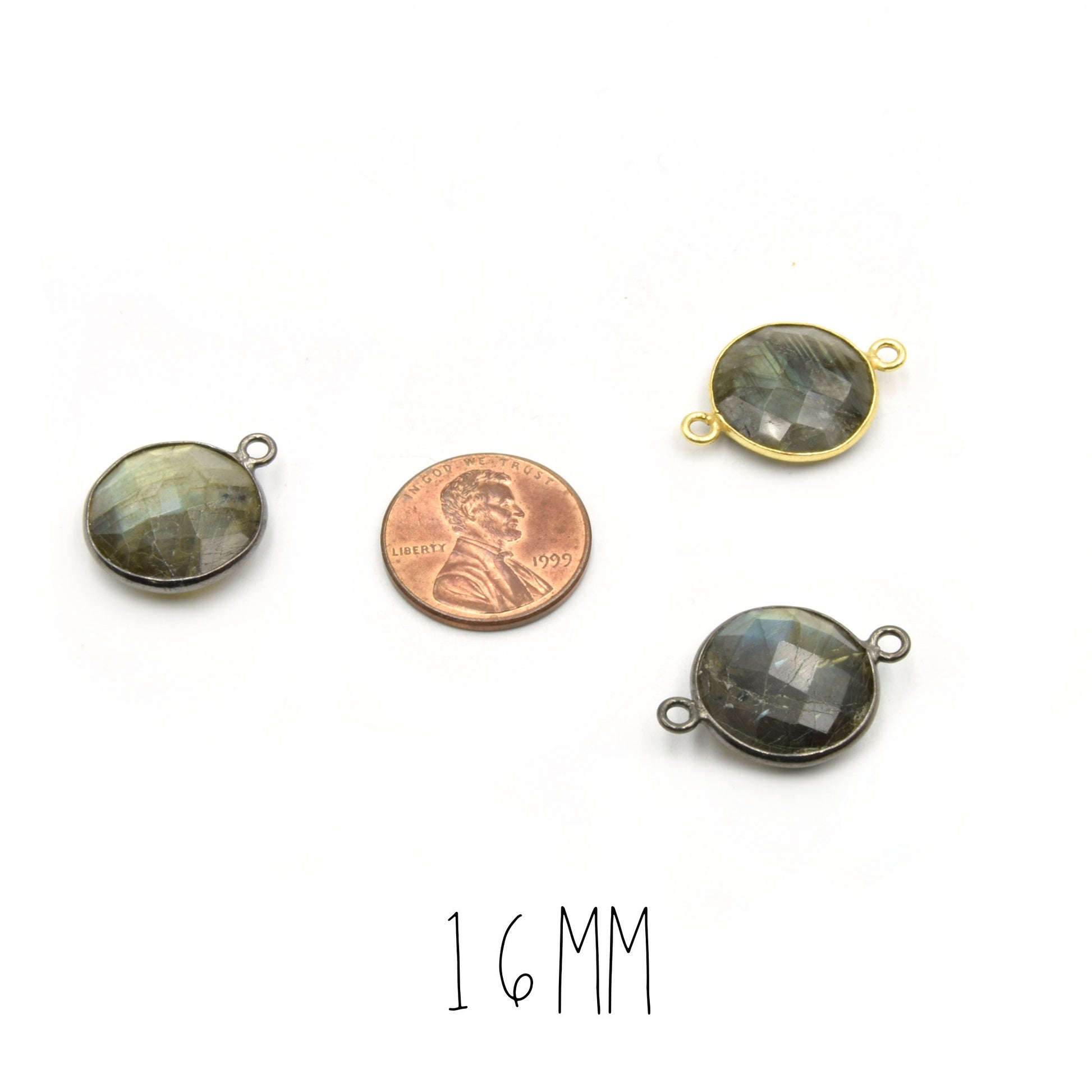 Labradorite Round Bezel | 8mm, 10mm, 12mm, 14mm, 16mm, 18mm, 20mm, 36mm | Gold, Silver, Gunmetal Labradorite Focals