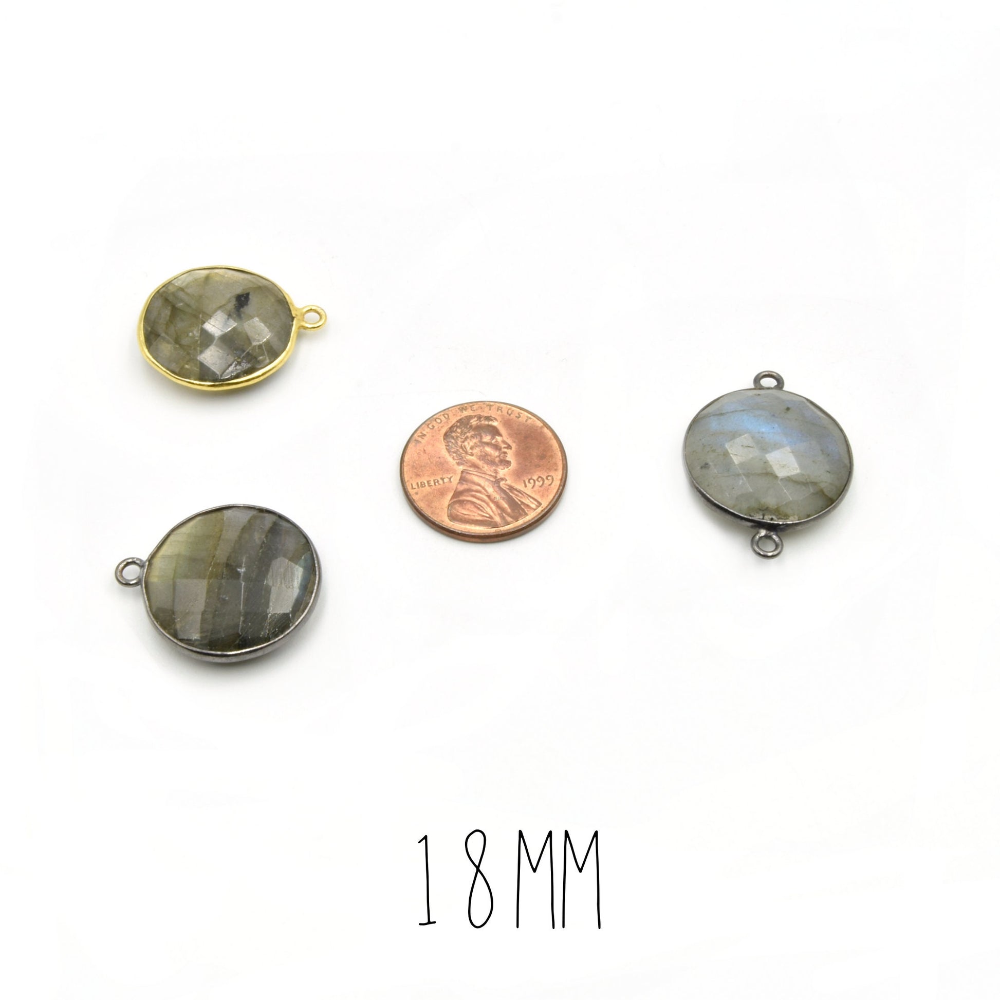 Labradorite Round Bezel | 8mm, 10mm, 12mm, 14mm, 16mm, 18mm, 20mm, 36mm | Gold, Silver, Gunmetal Labradorite Focals