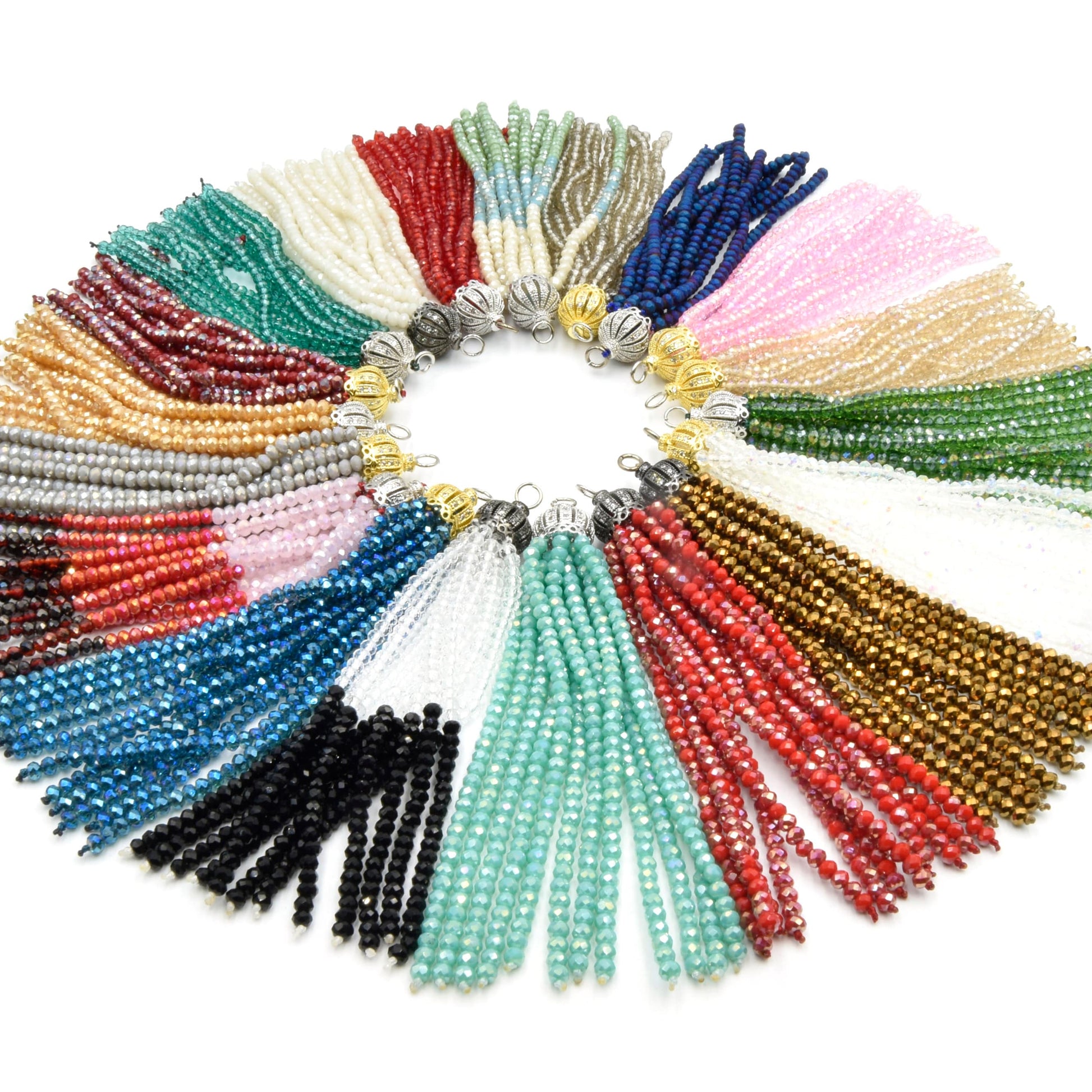 Beaded Tassels | Crown Capped Tassel | Crystal Tassels