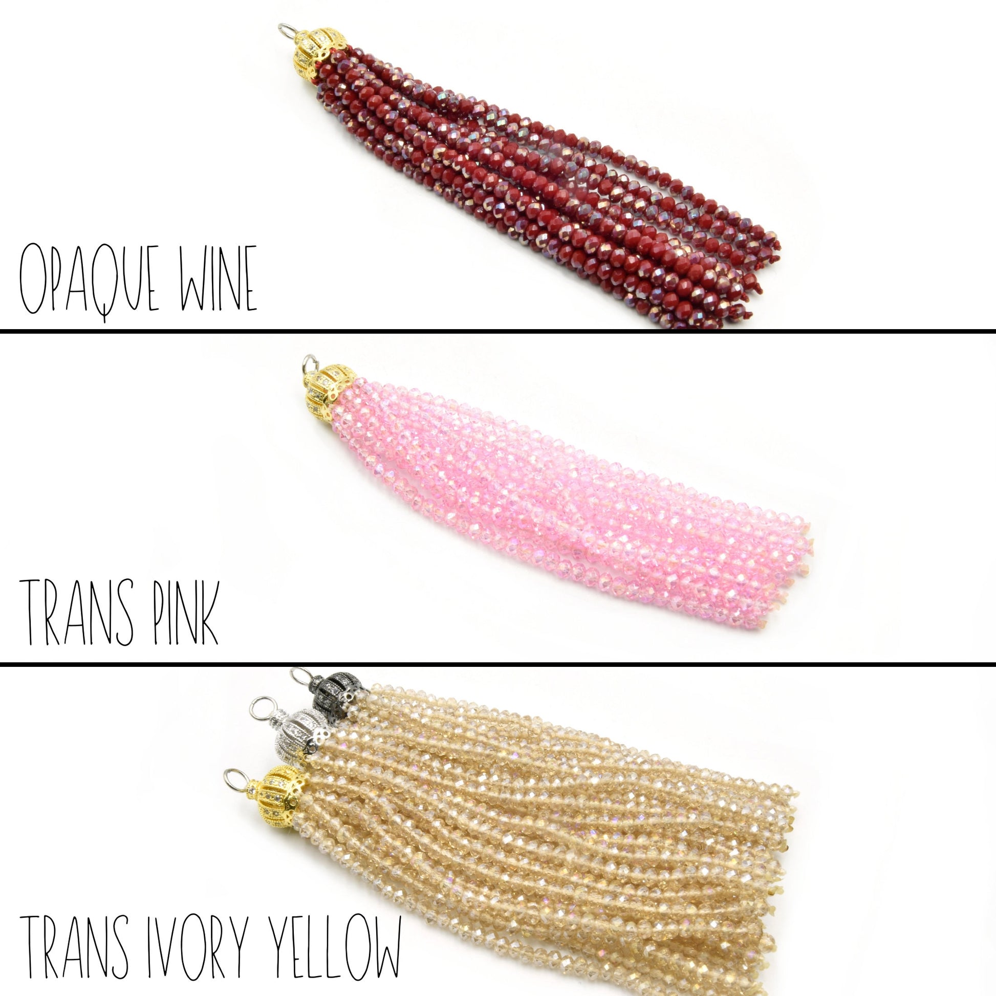 Beaded Tassels | Crown Capped Tassel | Crystal Tassels