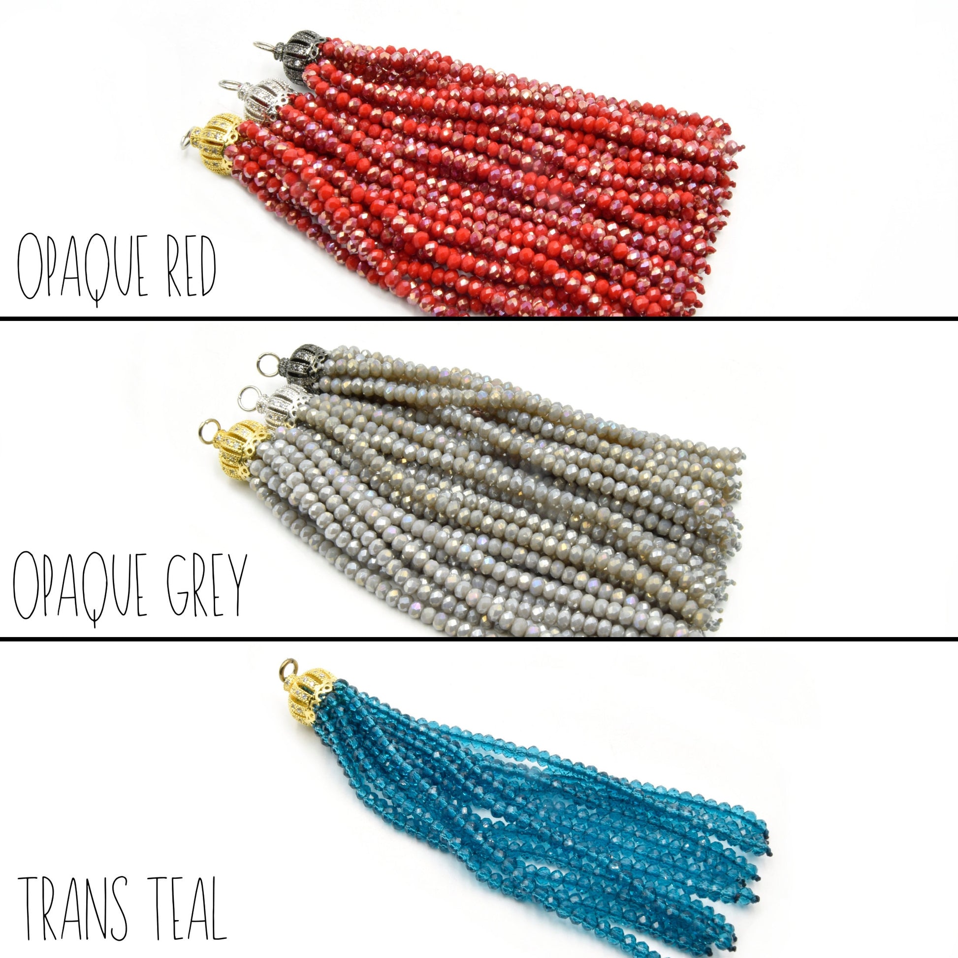 Beaded Tassels | Crown Capped Tassel | Crystal Tassels