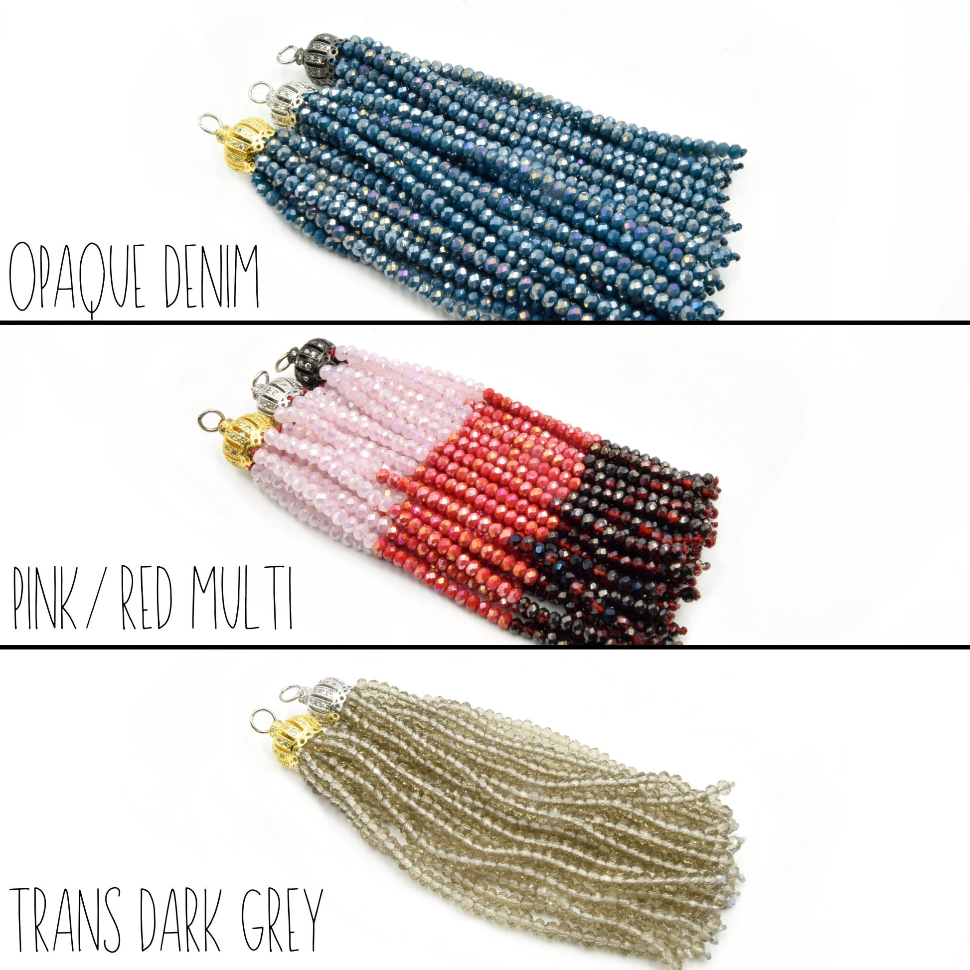 Beaded Tassels | Crown Capped Tassel | Crystal Tassels