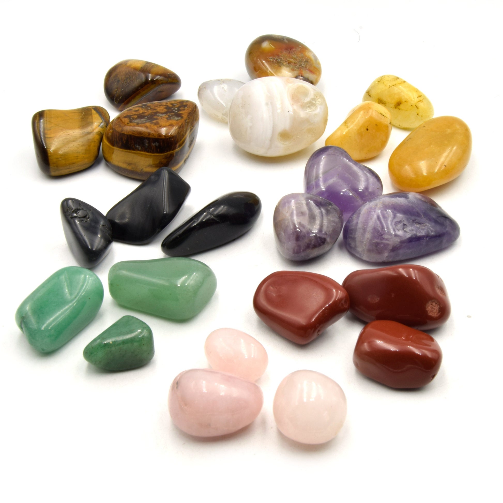 Gemstone Tumbles | 200 Gram Bags | Amethyst, Jasper, Rose Quartz, Striped Agate, Aventurine, Tiger Eye, Obsidian | Metaphysical Bulk Stones